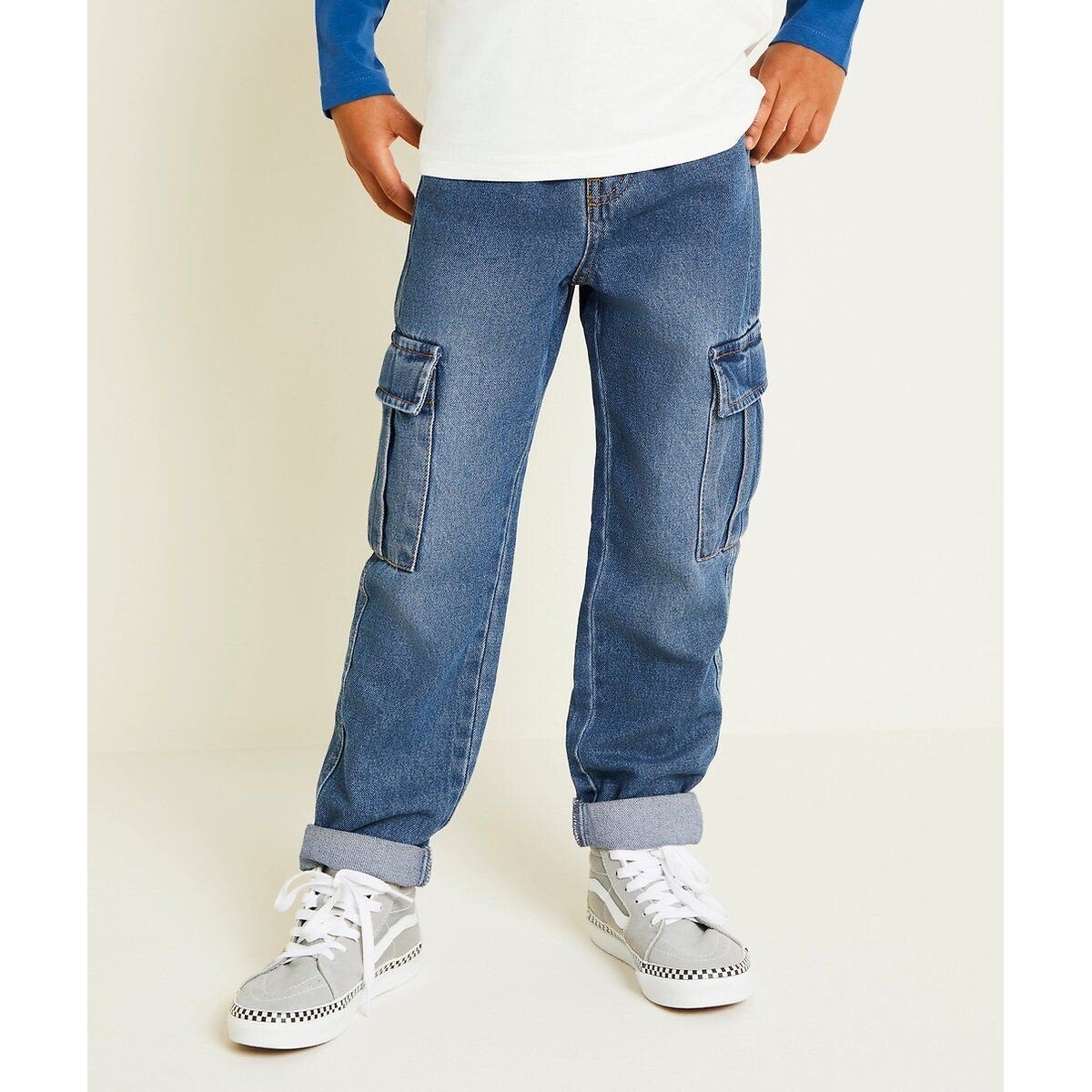 TAPE A L'OEIL Rechte jeans met cargozakken