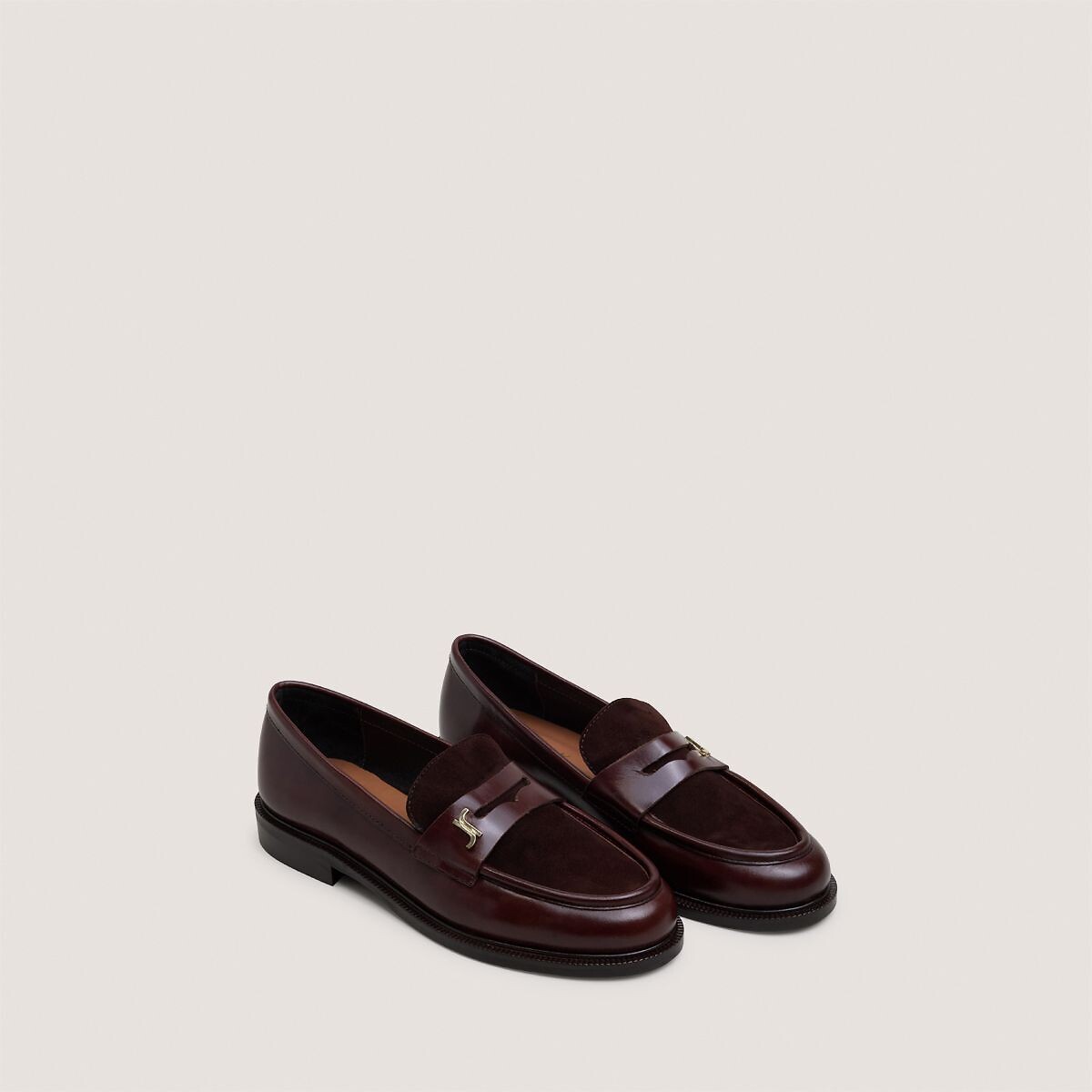 Jonak Duedi Leather Loafers Women's Chocolate Size 39