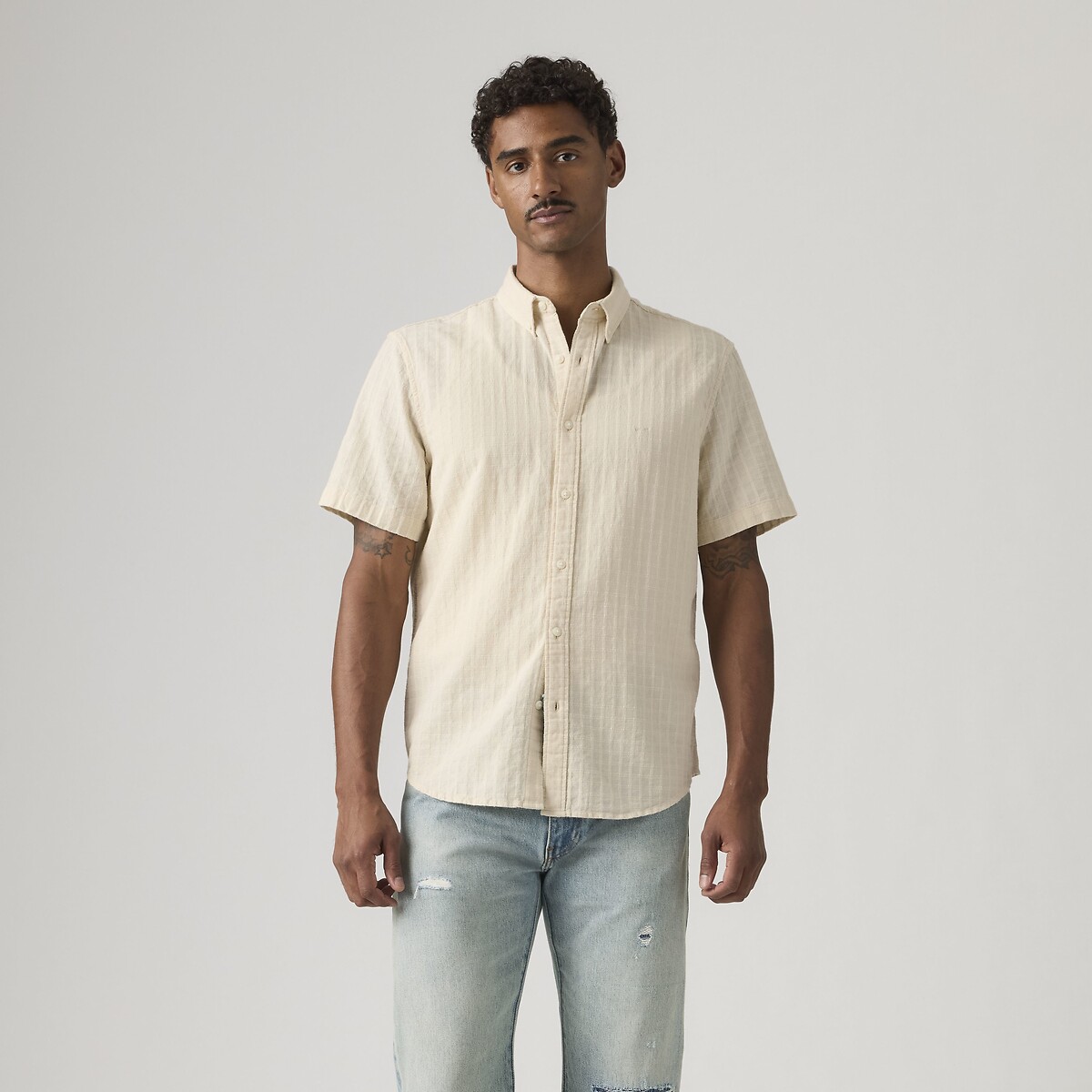 Levi's Authentic Short Sleeve Shirt Men's Beige Large