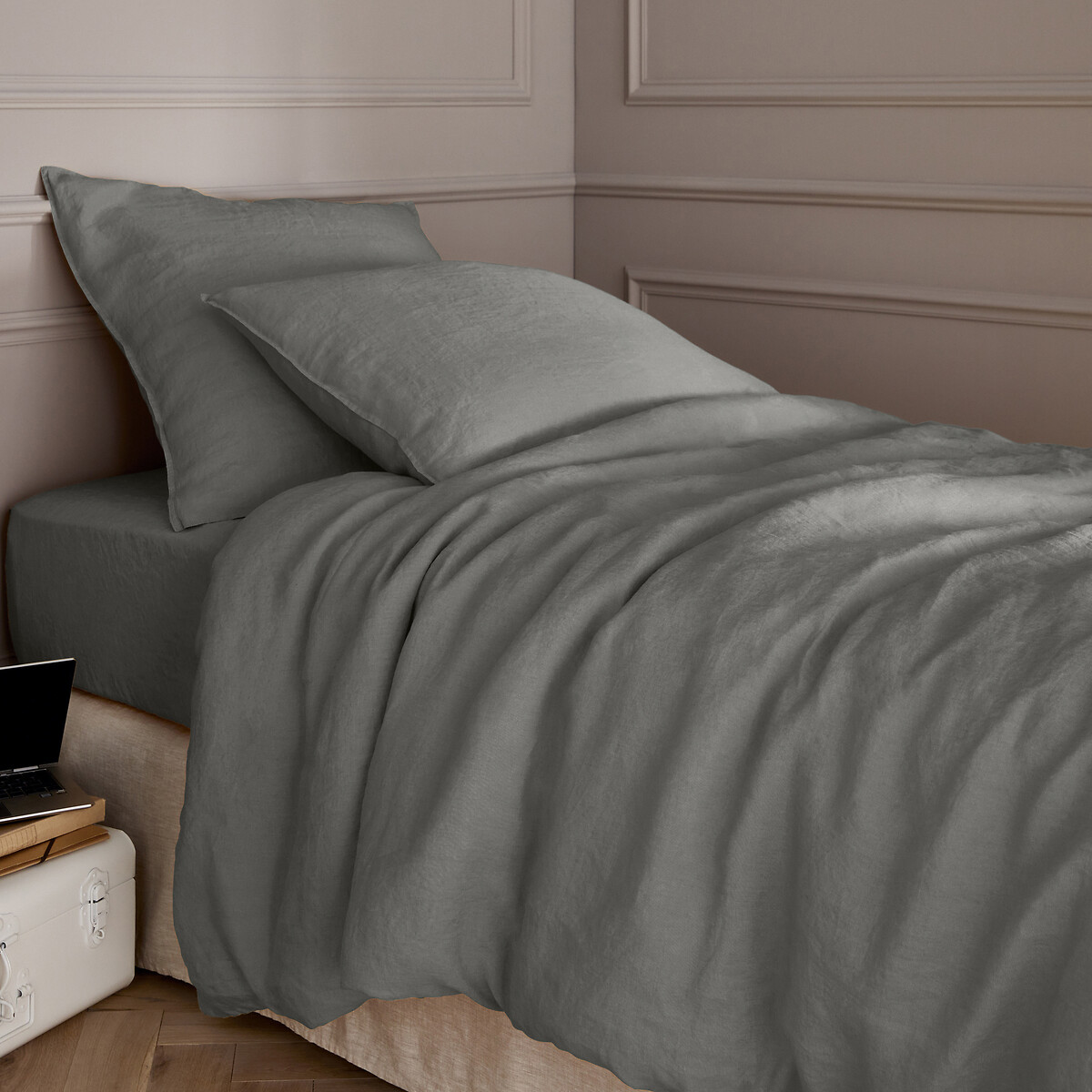 Am.pm Elina Washed Linen Child's Duvet Cover Unisex Galet Grey Double (200X200cm)
