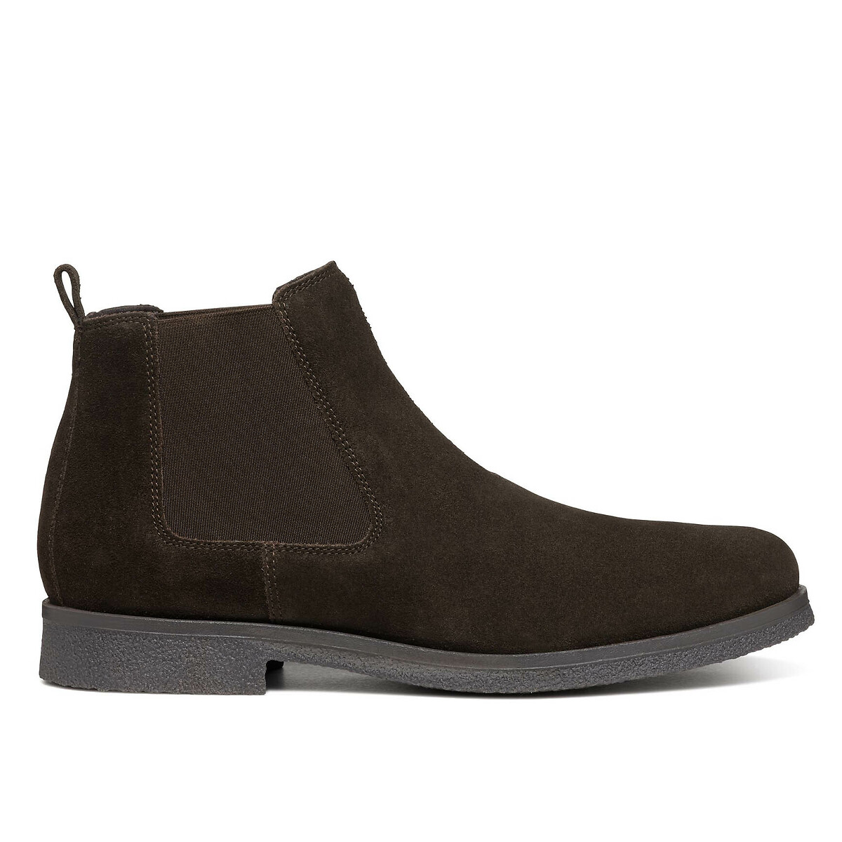 Geox Men's Dark Brown Claudio Chelsea Boots In Breathable Leather Size 42 (8)