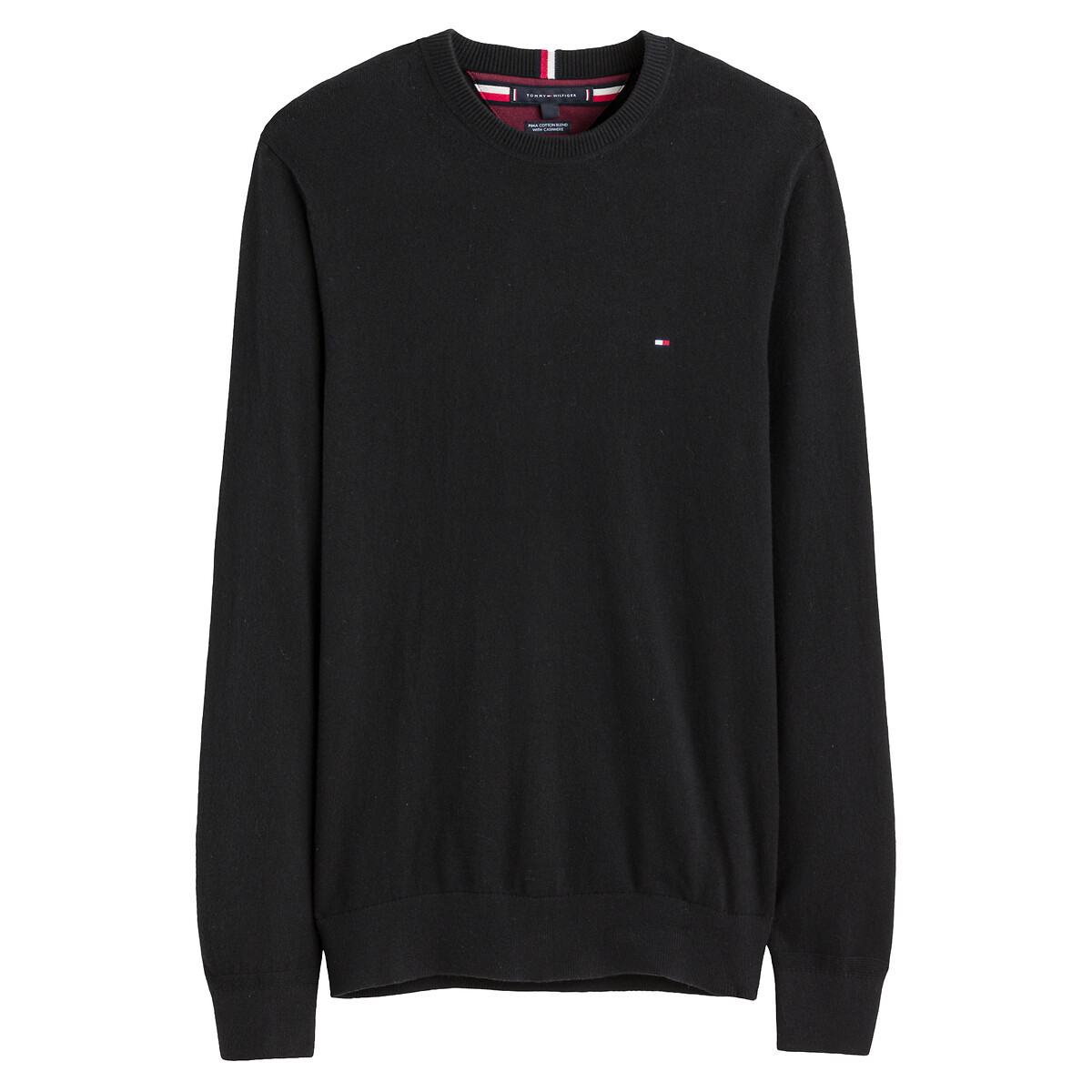 Tommy Hilfiger Pima Cotton/Cashmere Jumper With Crew Neck Men's Black Xxl