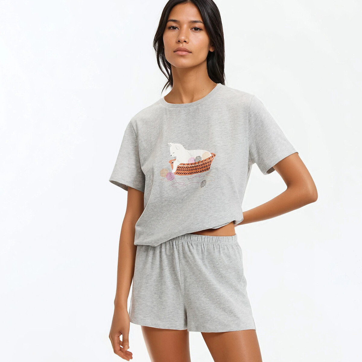 So'home Cotton Jersey Short Pyjamas Women's Cat Print Medium