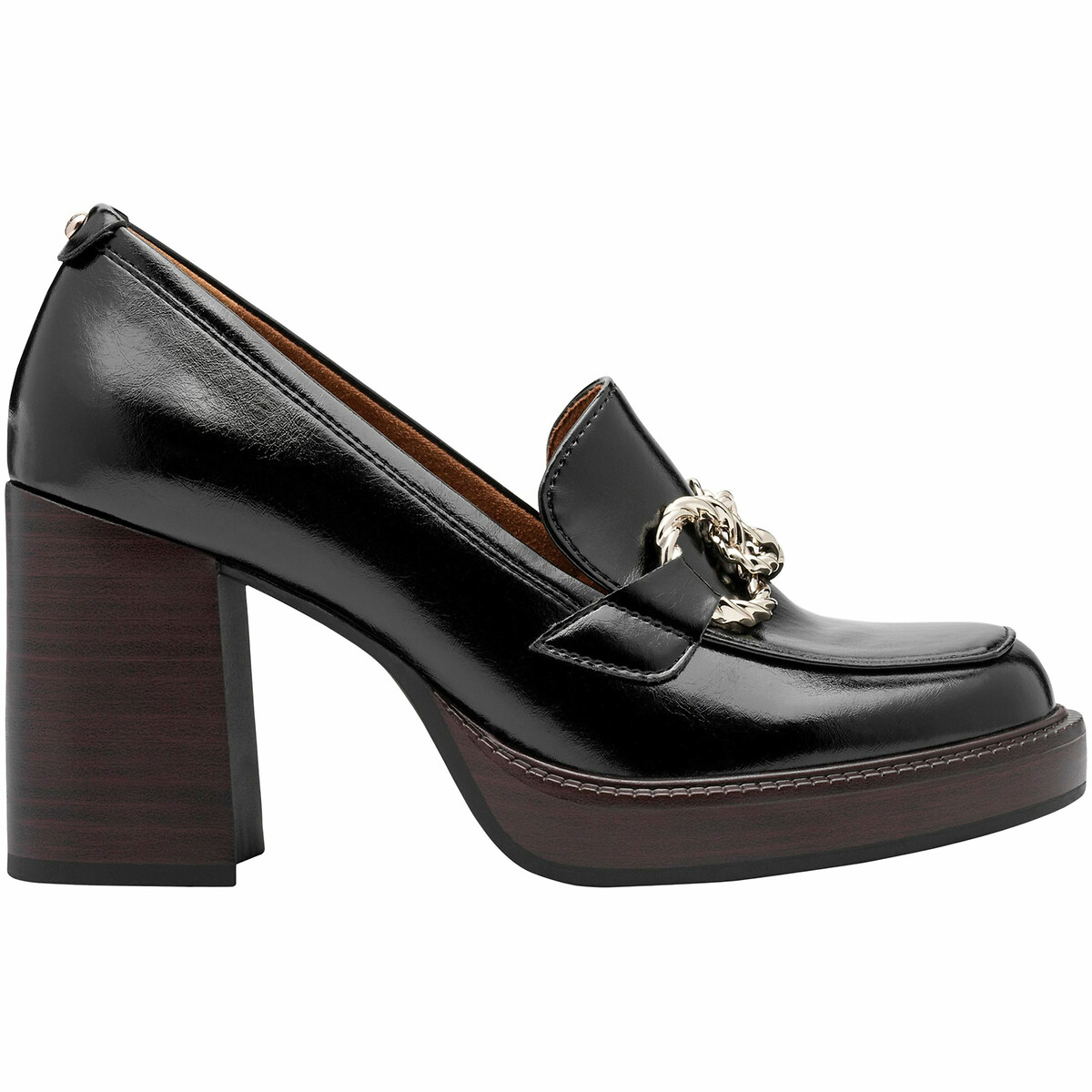 Tamaris Women's Black Heeled Loafers Size 41 (7)