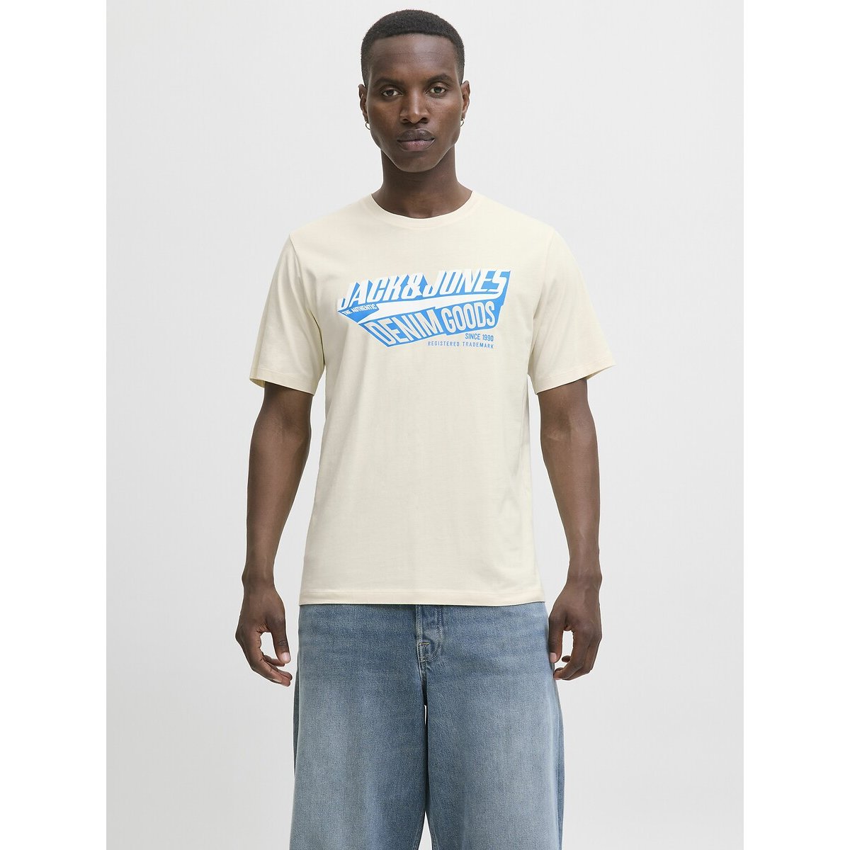 Jack & Jones Crew Neck T-Shirt Men's Cream Small