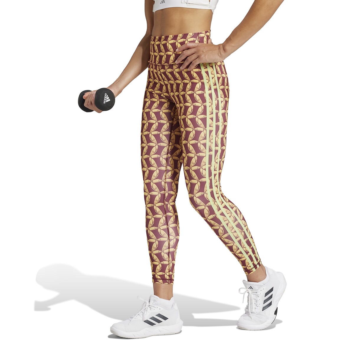 Adidas Performance Printed Long Leggings, Farm Rio Women's Printed Burgundy Small