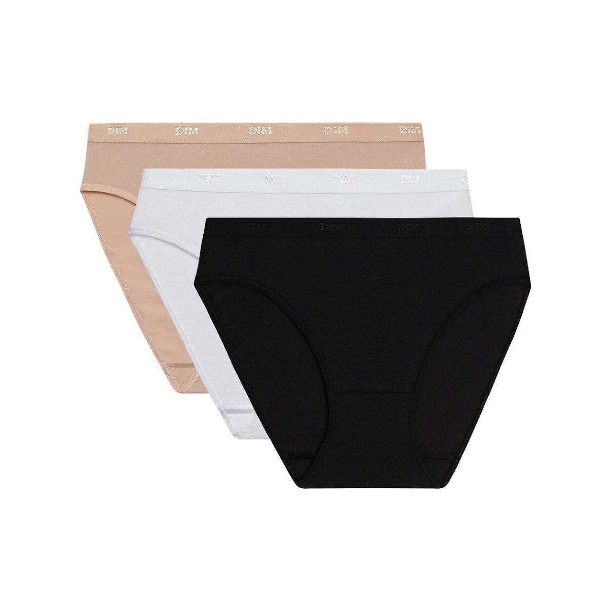 Dim Pack Of 3 Ecodim Pockets Knickers Women's White + Skintone + Black 16/18