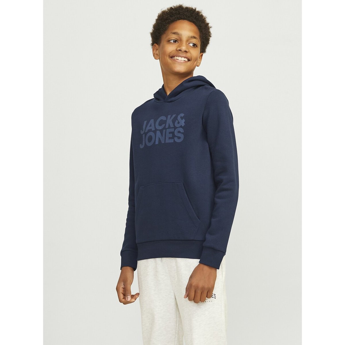 Jack & Jones Junior Navy Blue Hooded Sweatshirt With Fleece Logo 10Y (138Cm)