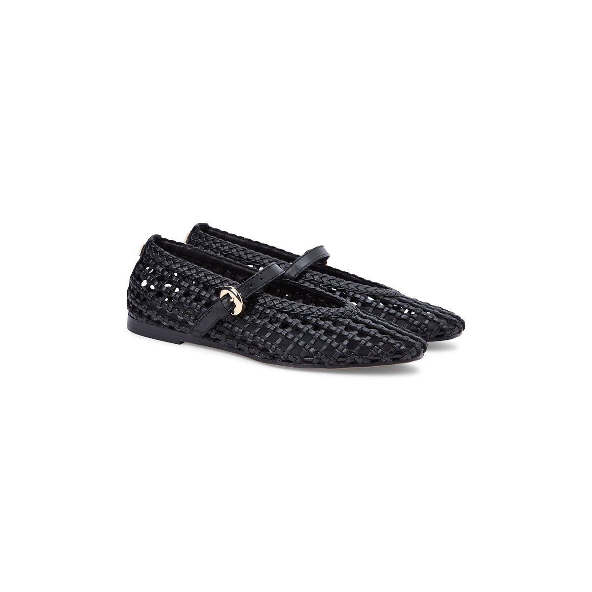 Tommy Hilfiger Openwork Mary Jane Ballet Pumps Women's Black Size 36 (3.5)