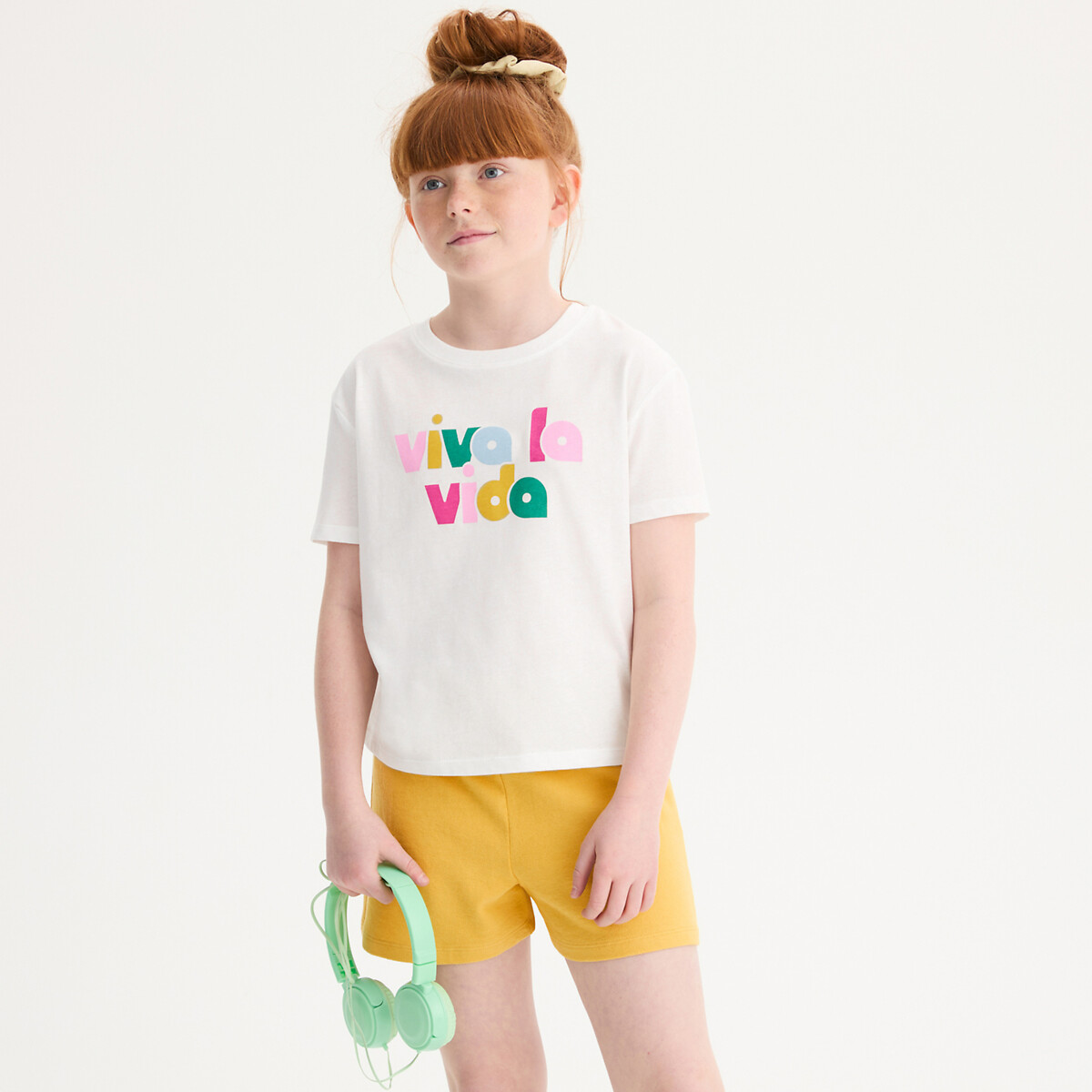 La Redoute Collections Slogan Print T-Shirt With Short Sleeves Ecru 12Y (150Cm)