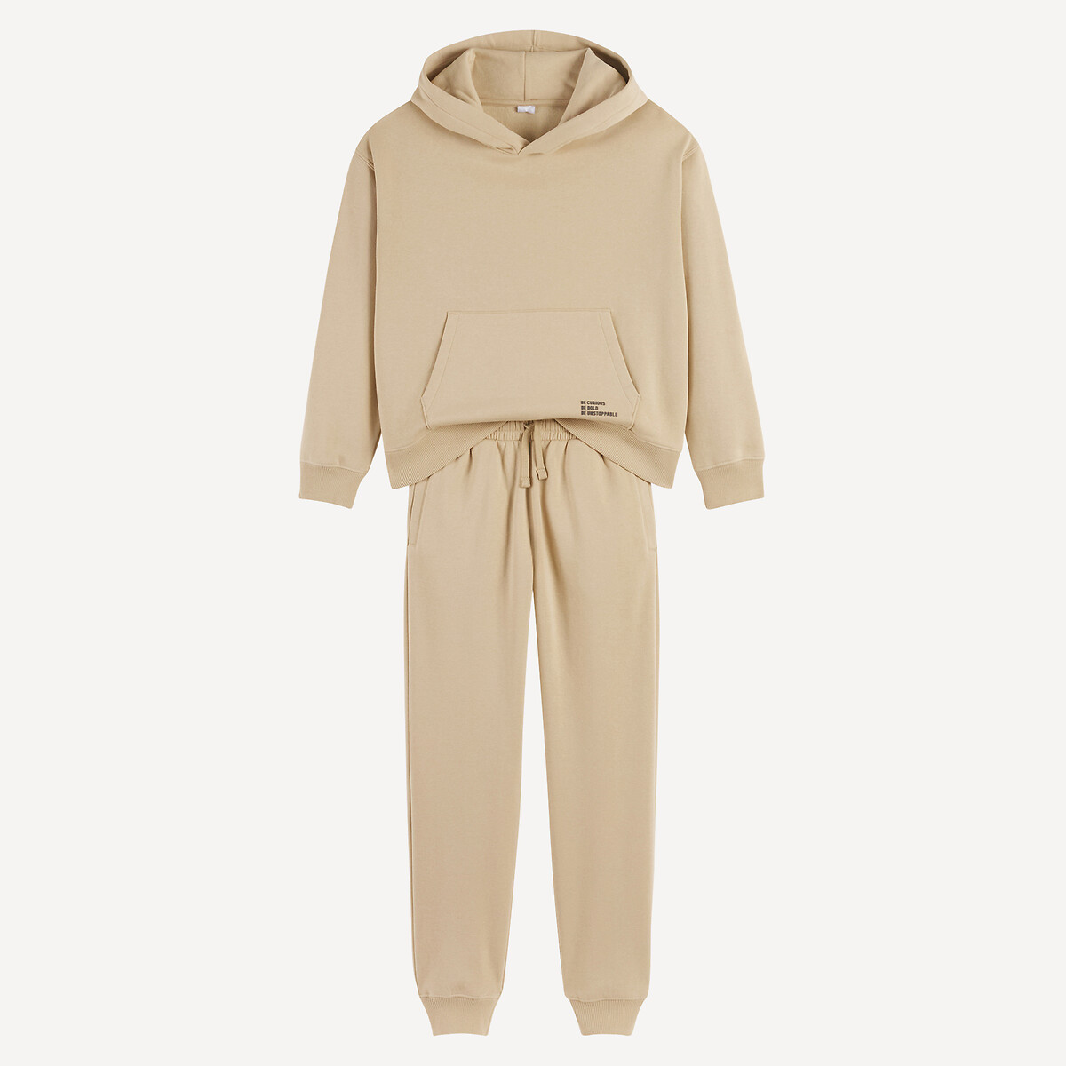 La Redoute Collections Sweatshirt/Trousers Outfit Beige 12Y (150Cm)