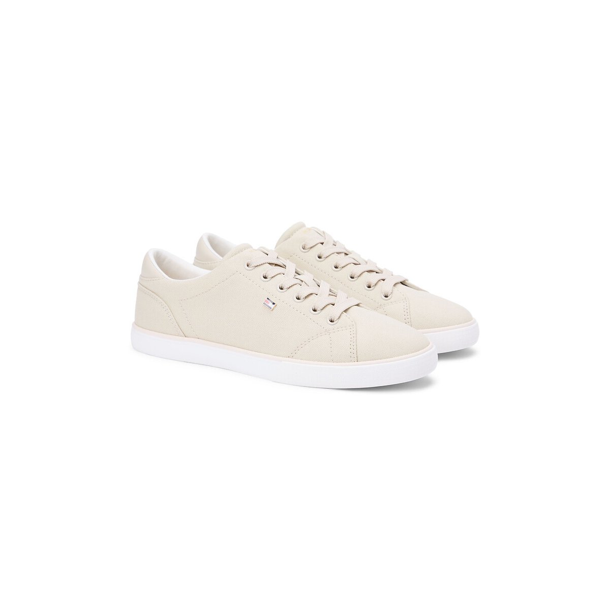 Tommy Hilfiger Canvas Vulcanised Trainers Women's Beige Size 38 (5)