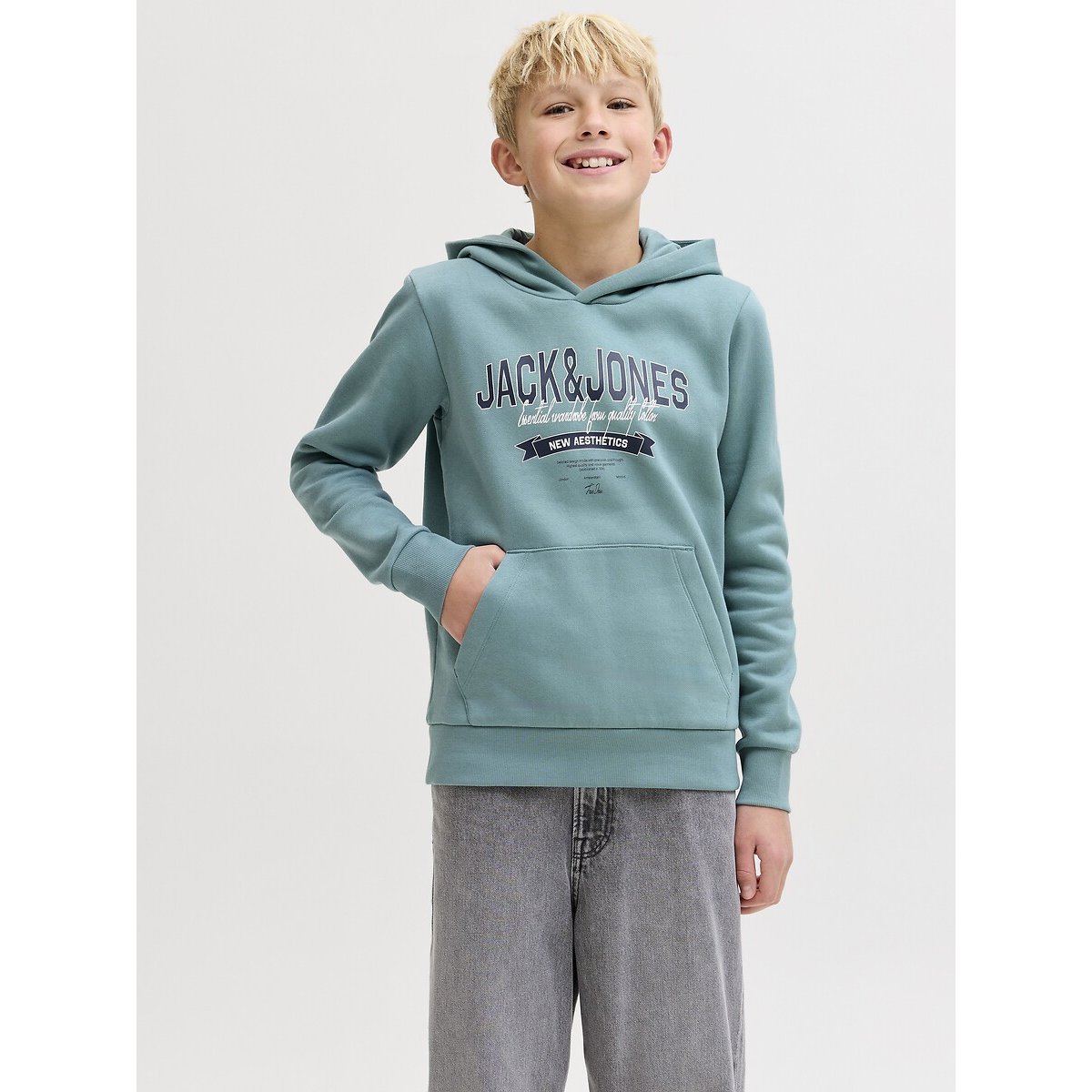 Jack & Jones Junior Hoodie Sea Green 10Y (138Cm)