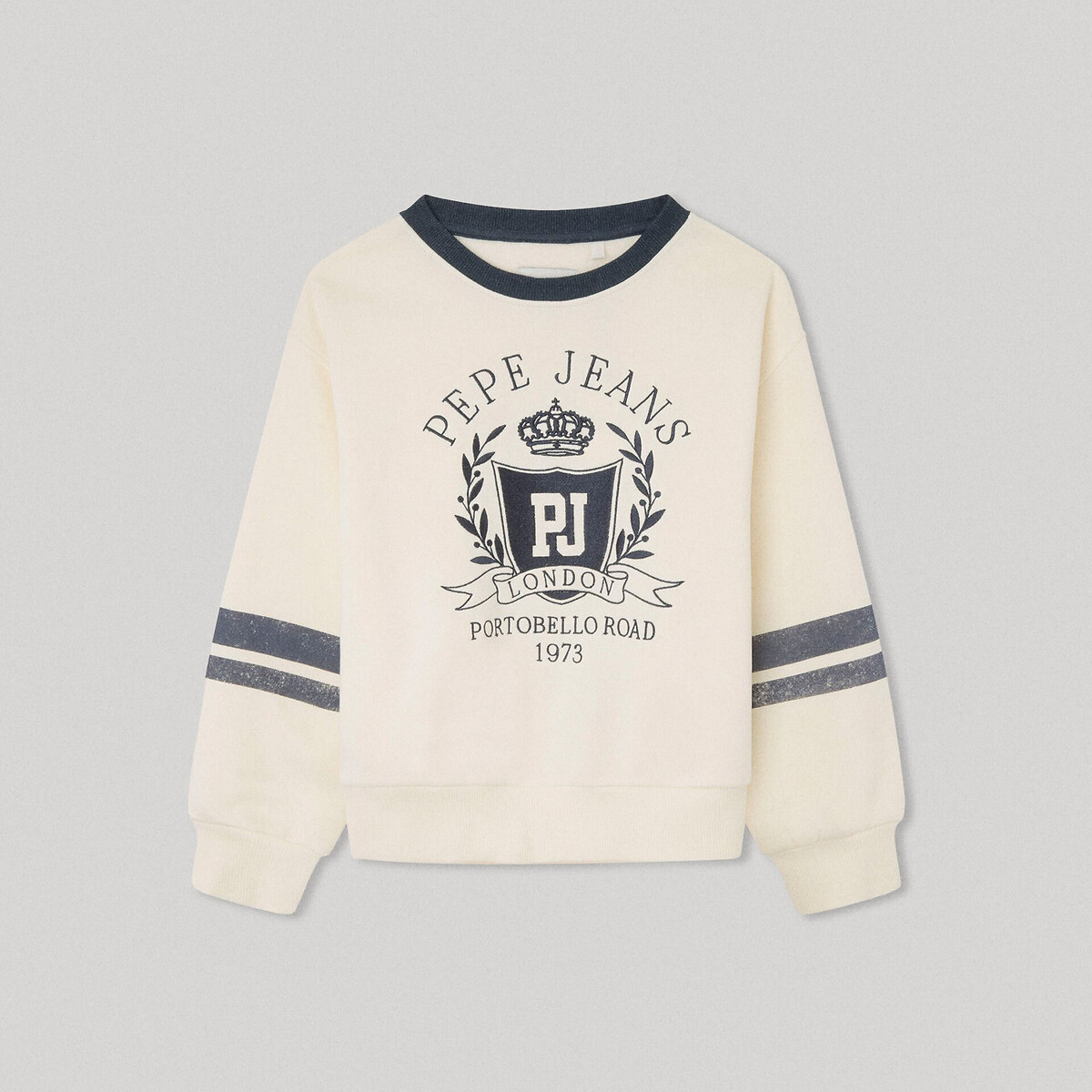 Pepe jeans Sweater in molton, ronde hals en lange mouwen