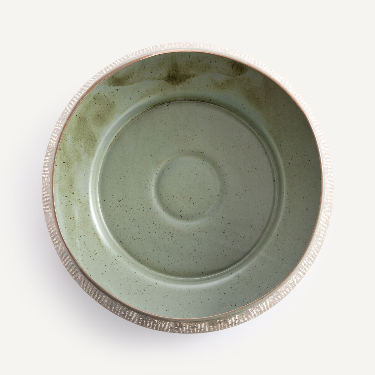 Am.pm Marinha Earthenware Dish With Wide Rim Unisex Khaki