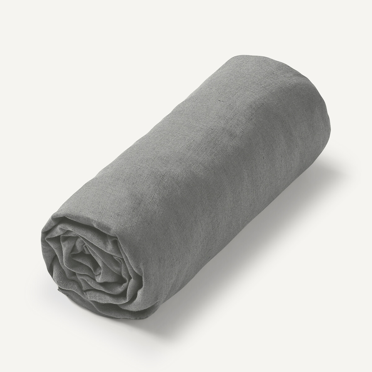 Am.pm Elina Washed Linen Child's Fitted Sheet Unisex Galet Grey Single (90X190cm)