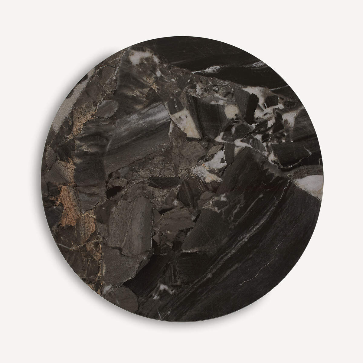 Am.pm Tirondo Round Ceramic Table Top, Diameter 120Cm Unisex Charcoal Marble Ceramic 6 People