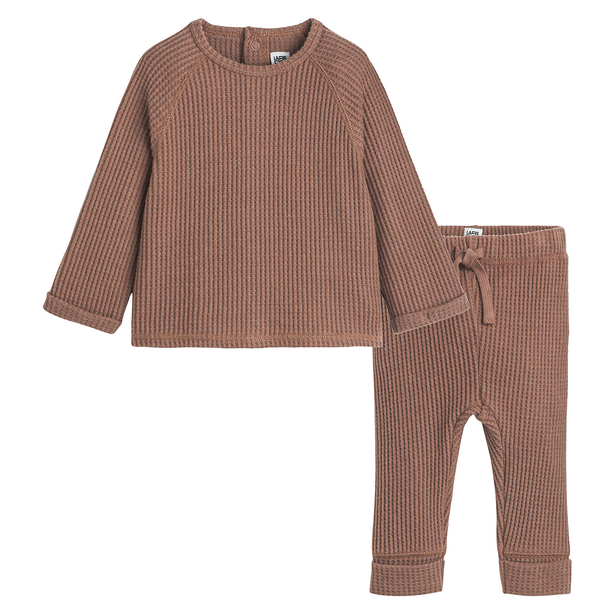 Click to view product details and reviews for Waffle Weave Sweatshirt Joggers Outfit In Cotton Mix.