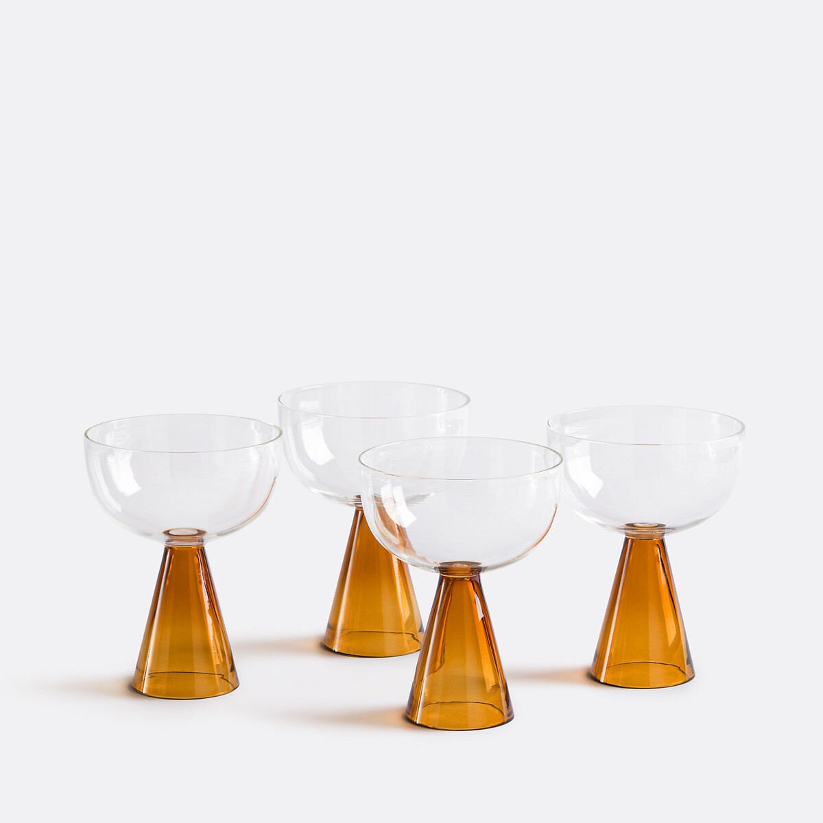 La Redoute Interieurs Set Of 4 Tolla Borosilicate Glass Stemmed Goblets Unisex Amber