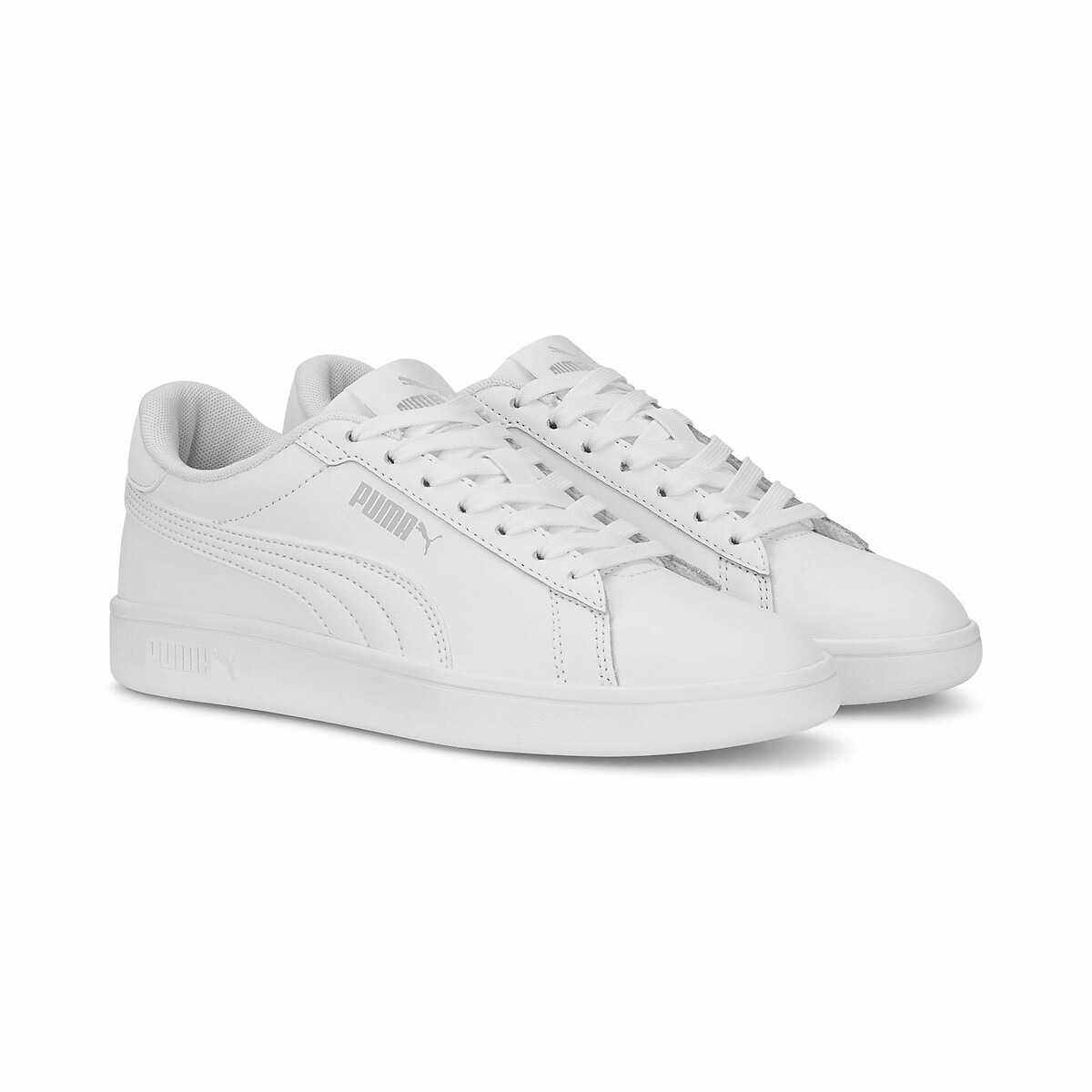 Puma White Kids Smash 3.0 Trainers In Leather Size 36 (3.5)