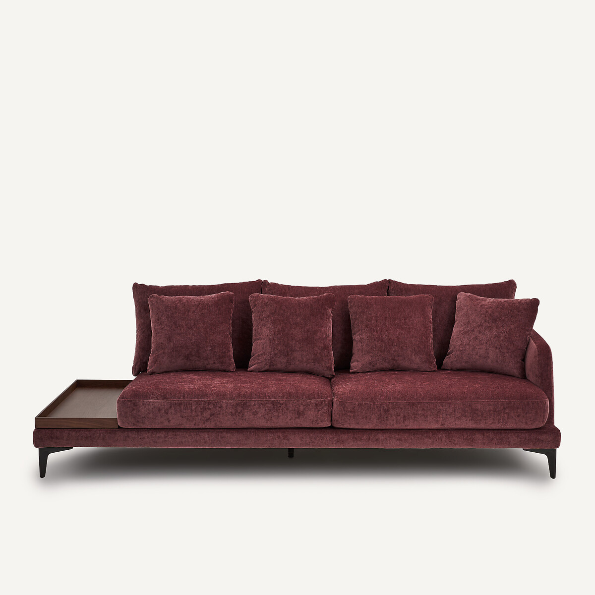 EMMANUEL GALLINA X AM.PM Halve bank met tafelblad, van gemengd fluweel, MODERNISTE