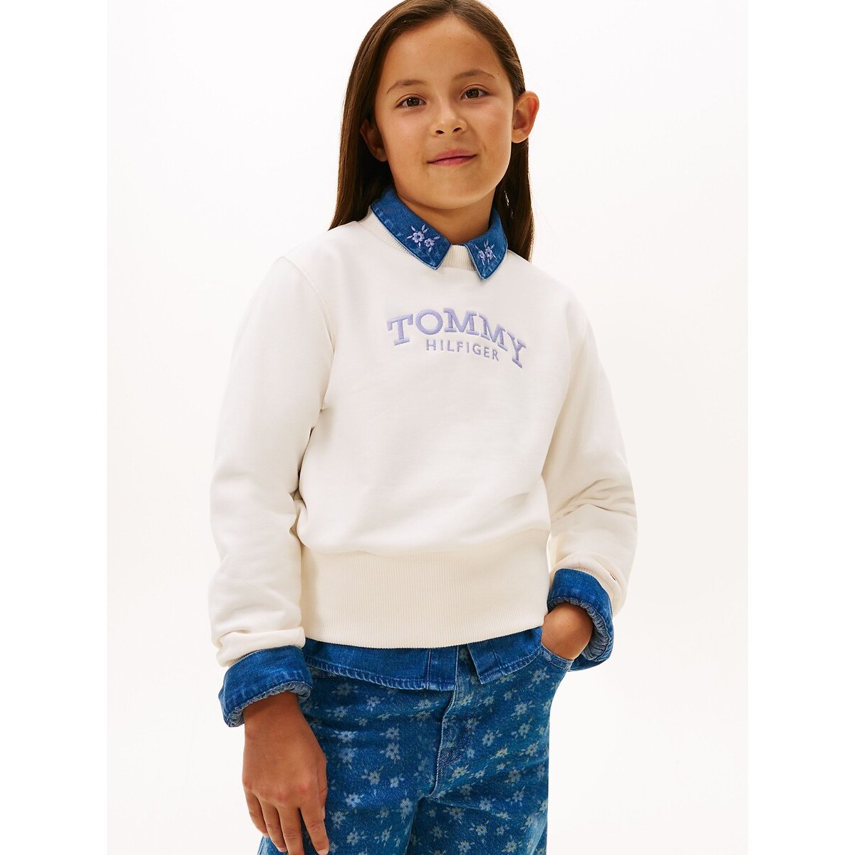 Tommy Hilfiger Crew Neck Sweatshirt Ecru 16Y (162Cm)