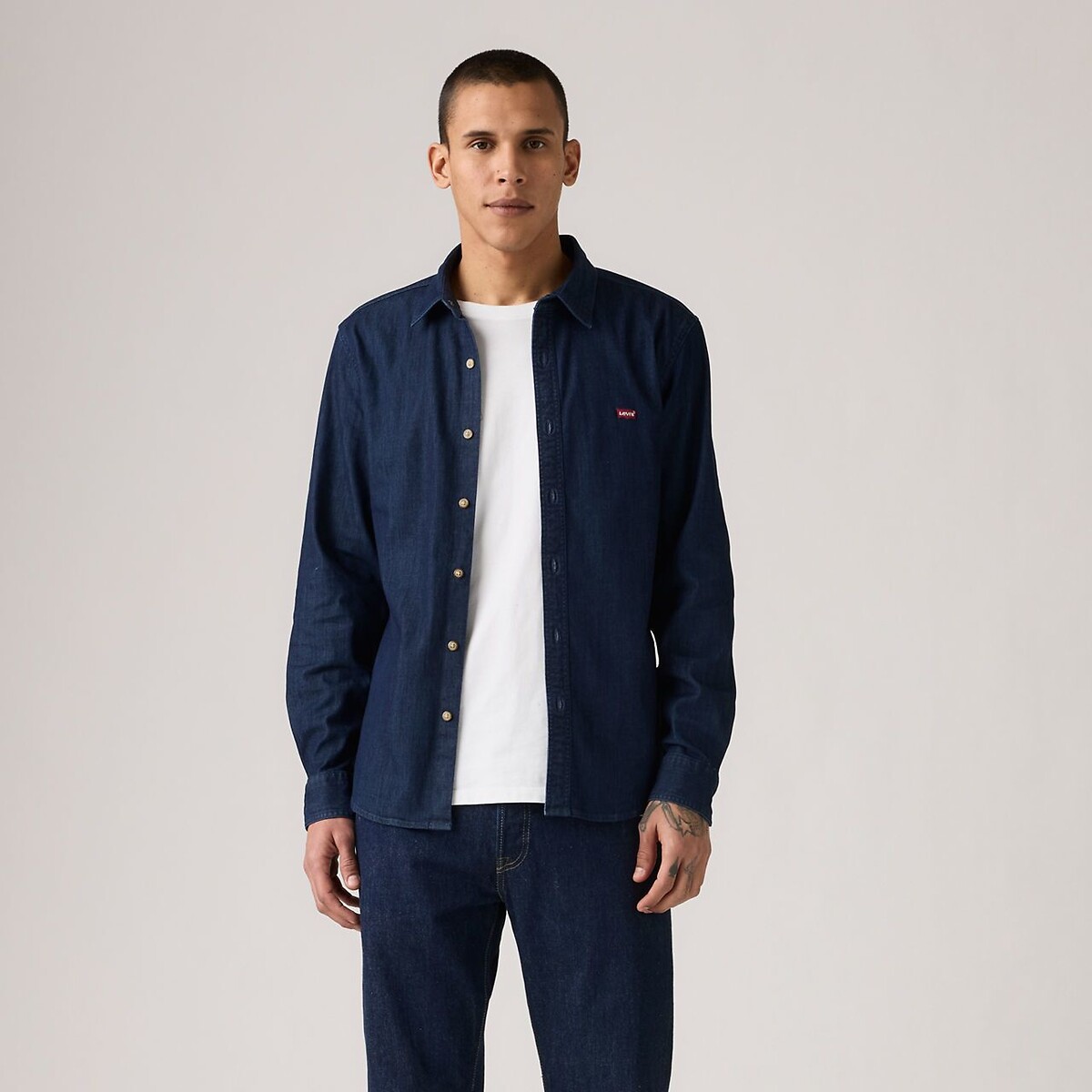 Levi's Ls Battery Denim Shirt In Slim Fit Men's Blue Extra Large