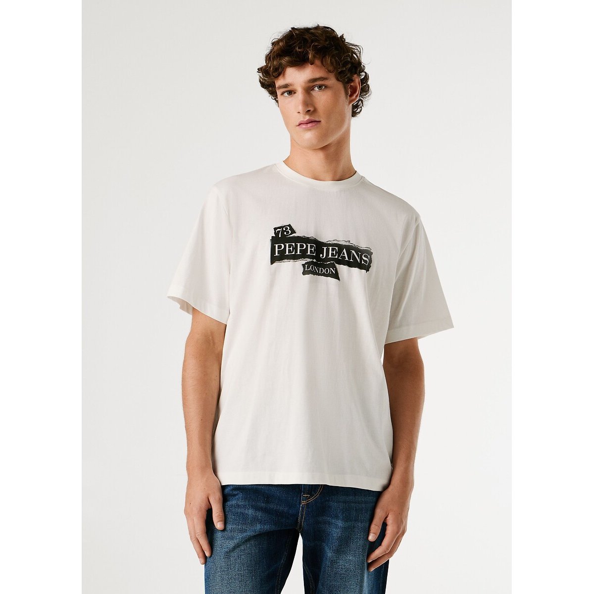 Pepe Jeans Griffin Logo T-Shirt With Short Sleeves Men's White Small