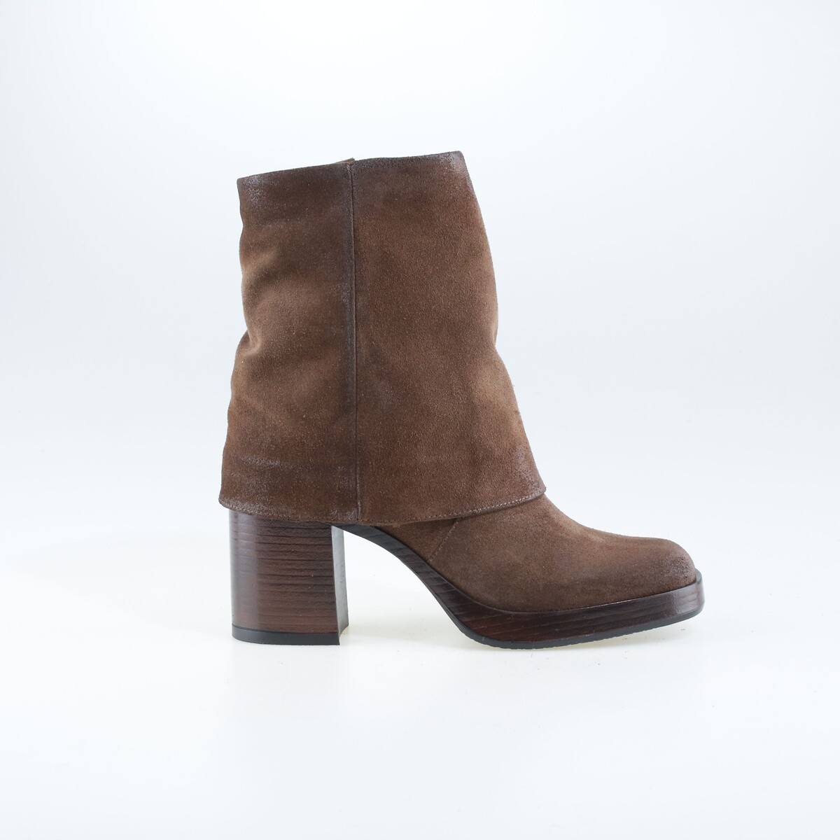 Mjus Dual Fabric Leather Gaiter Boots Women's Mahogany Size 39