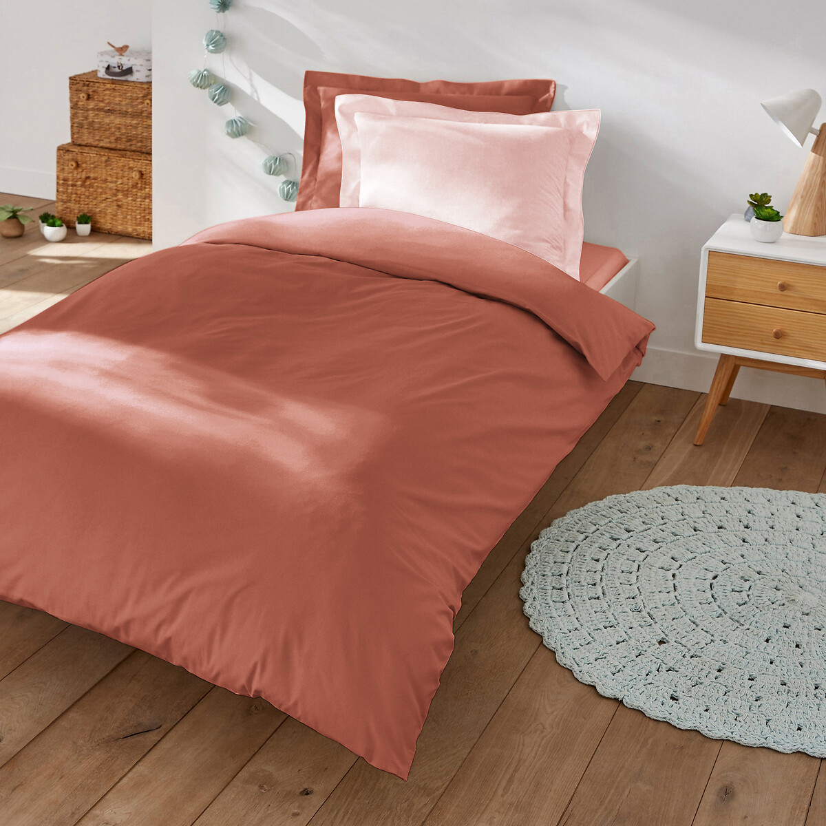 La Redoute Interieurs Scenario 100% Organic Cotton Child's Duvet Cover Unisex Dusty Pink Double (200X200cm) Infant