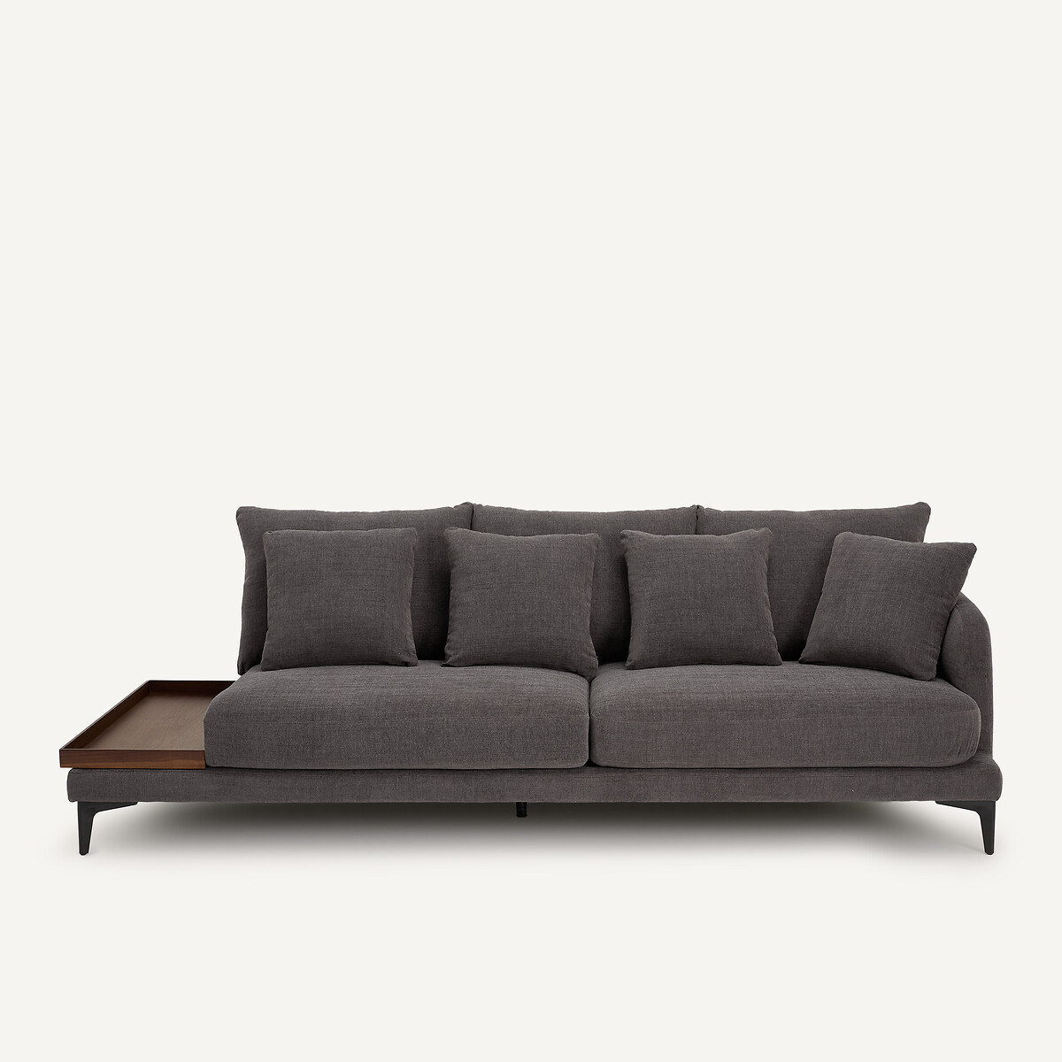 EMMANUEL GALLINA X AM.PM Halve bank met tafelblad, van gevlochten polyester, MODERNISTE