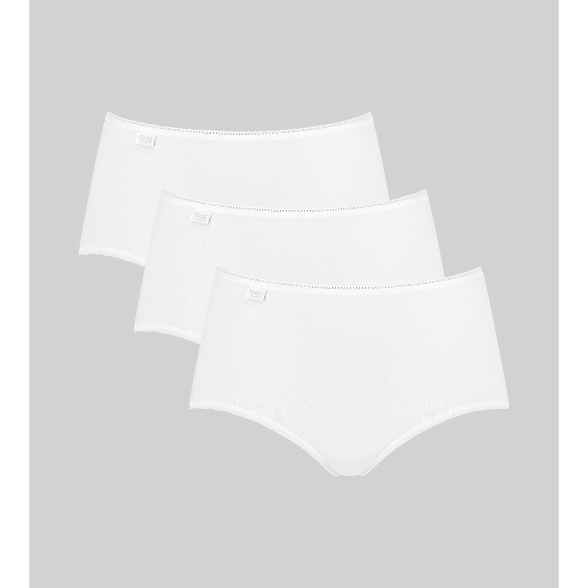 Sloggi Women's White Pack Of 3 24/7 Midi Knickers In Cotton Size 16