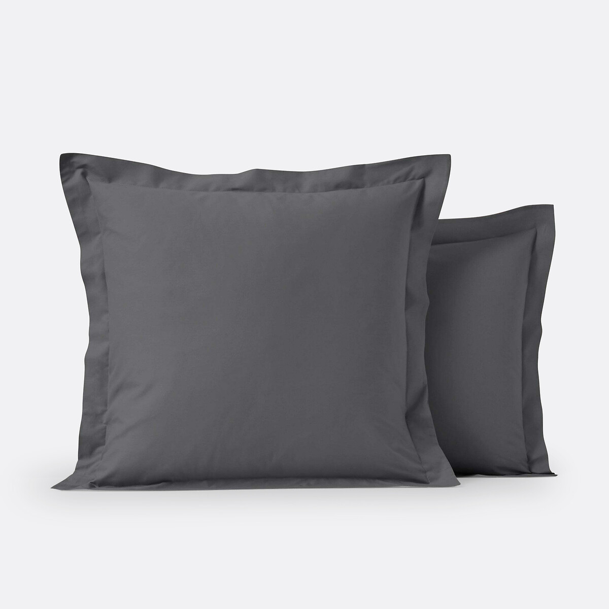 Funda de almohada de algodón orgánico con volante plano Scenario. Talla 63 x 63 cm. Color