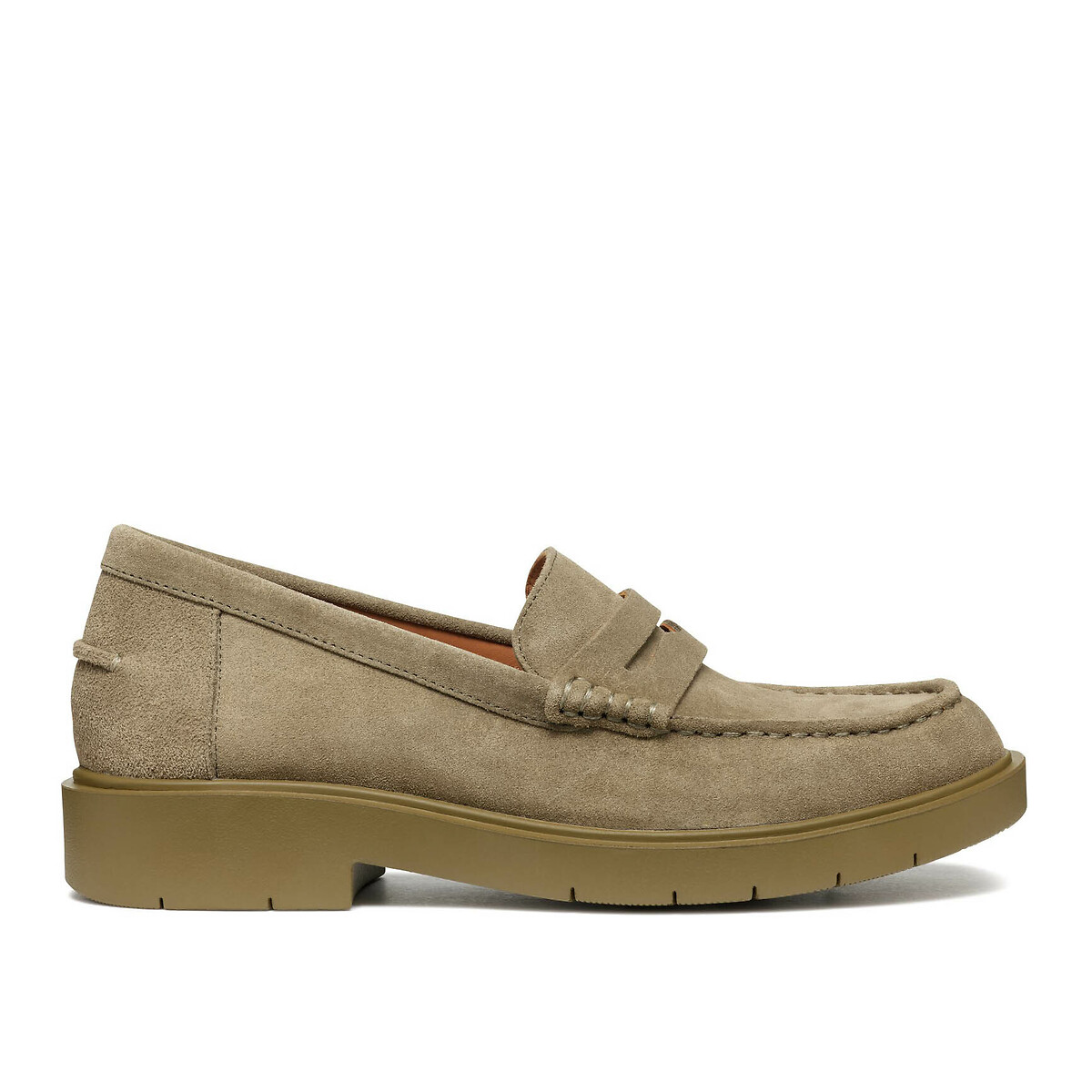 Geox Unisex Taupe Spherica Ec1 Suede Loafers Size 39