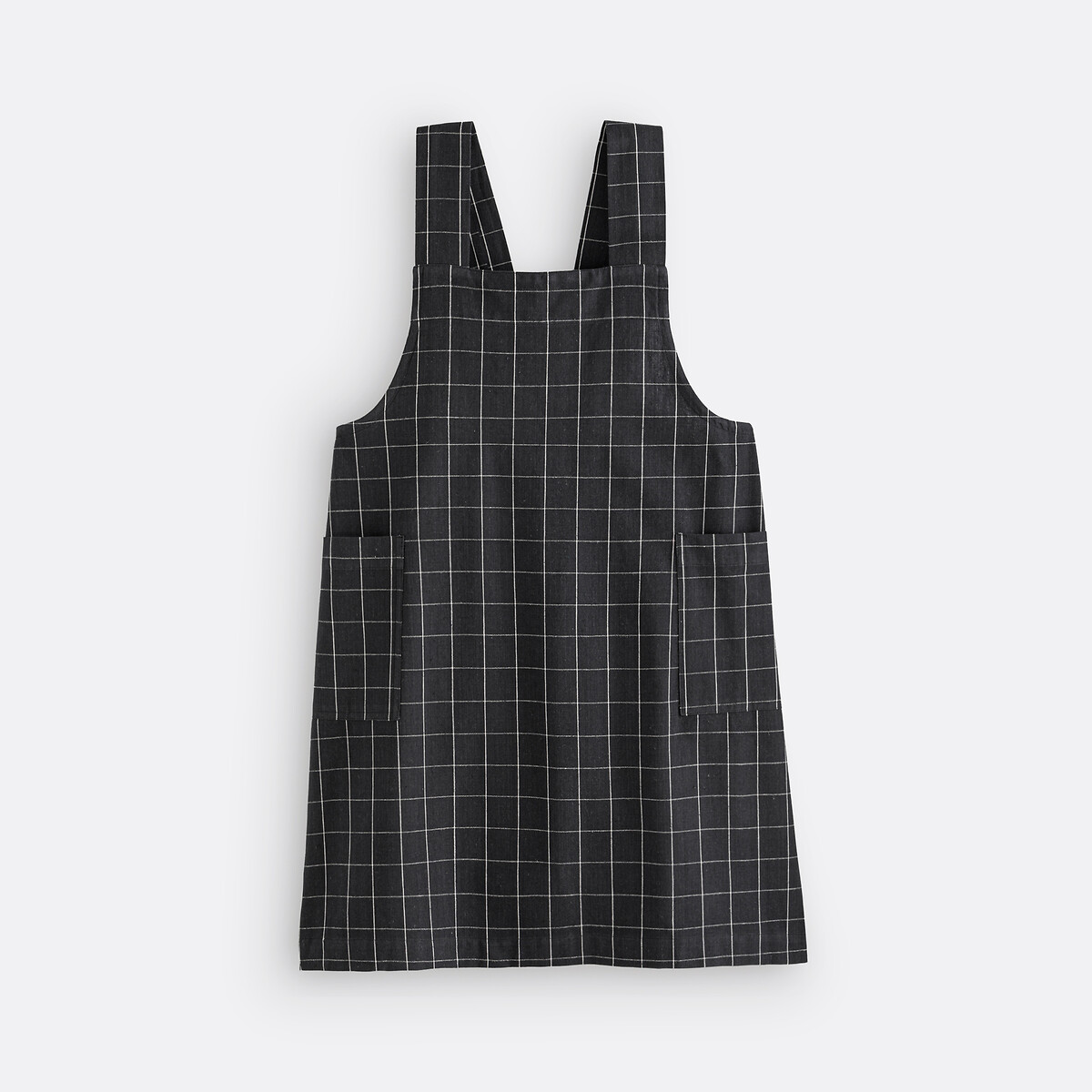 La Redoute Interieurs Tissala Dyed Woven Checked Japanese Apron Unisex Black