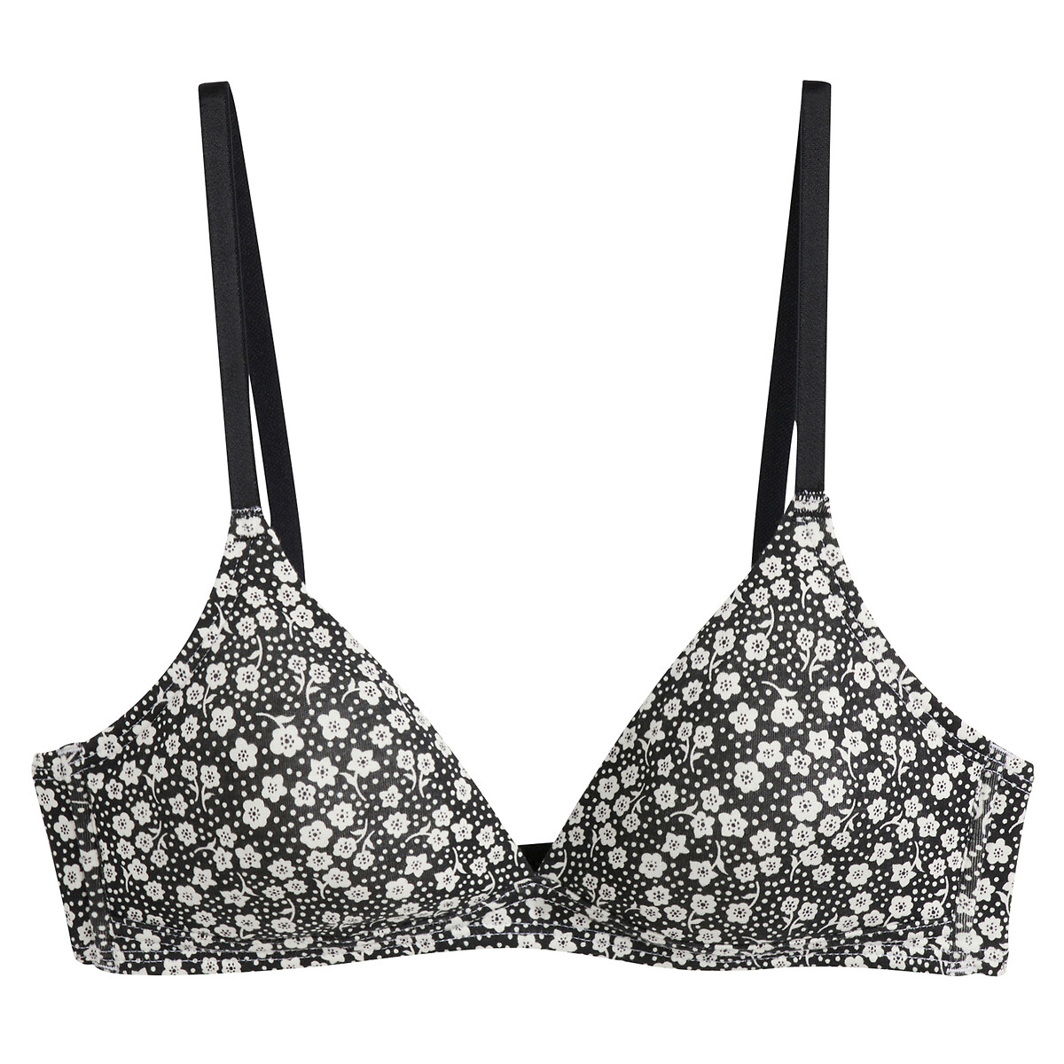 La Redoute Collections Cotton Triangle Bra Without Underwiring Women's Floral Print 30B