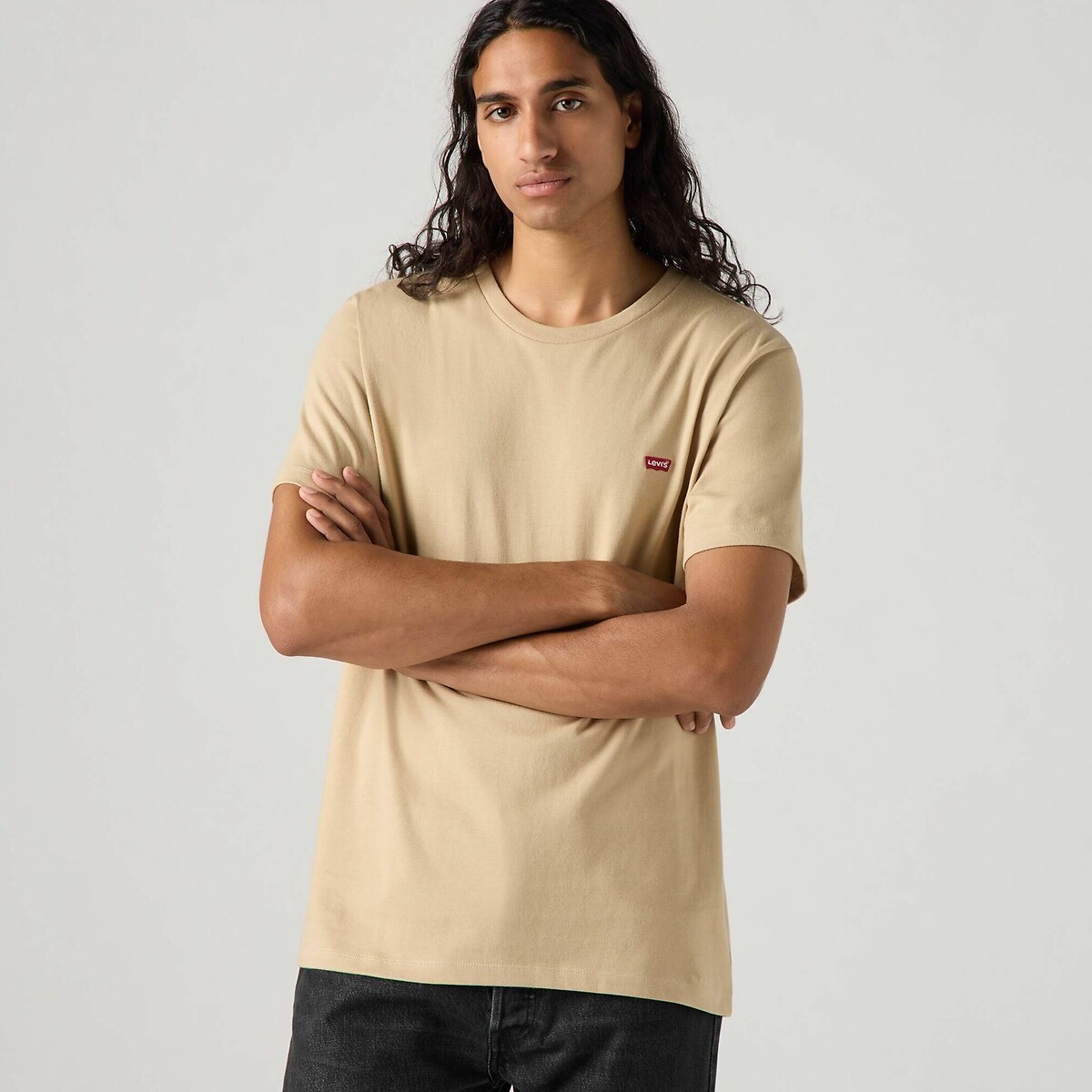 Levi's Crew Neck T-Shirt With Short Sleeves Men's Beige Extra Small
