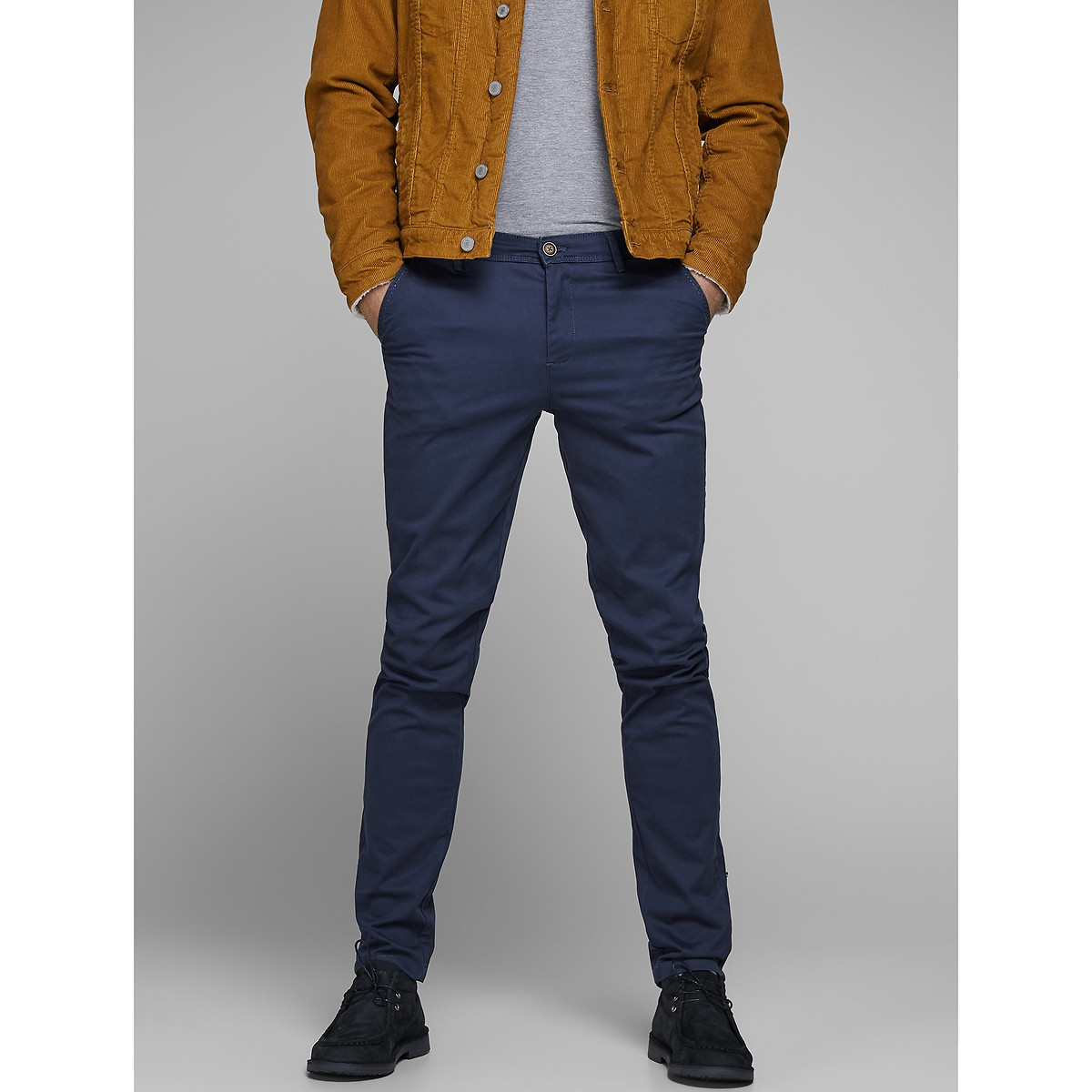 Jack & Jones Slim Fit Cotton Chinos Men's Navy Blue W31 L32