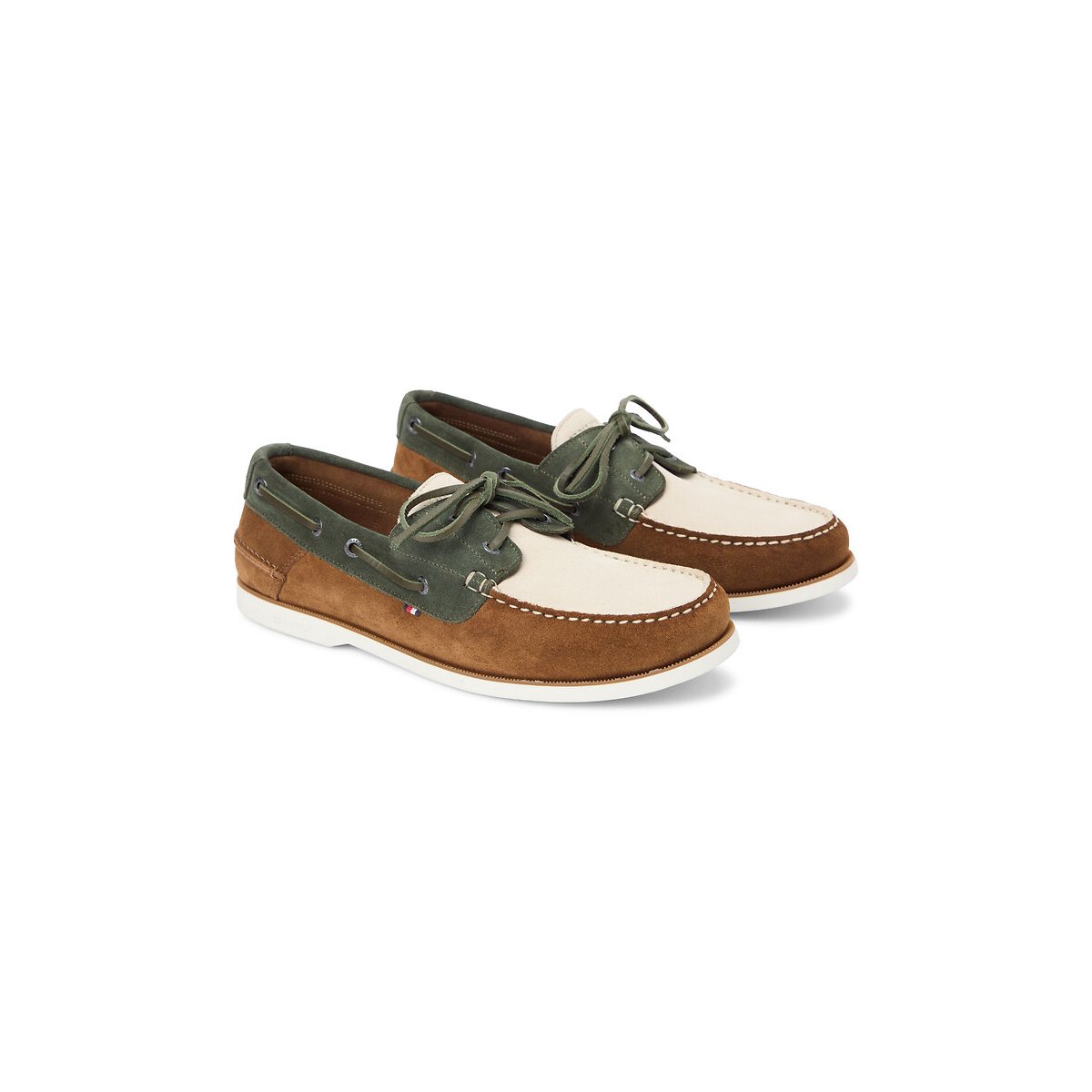 Tommy Hilfiger Suede Boat Shoes Men's Brown/Green Size 40 (6.5)
