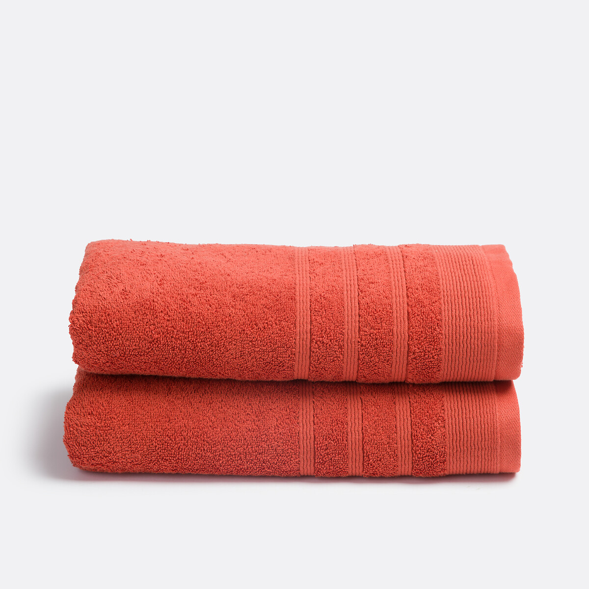 La Redoute Interieurs Set Of 2 Zavara 600 G/M2 Towels Unisex Guava Medium