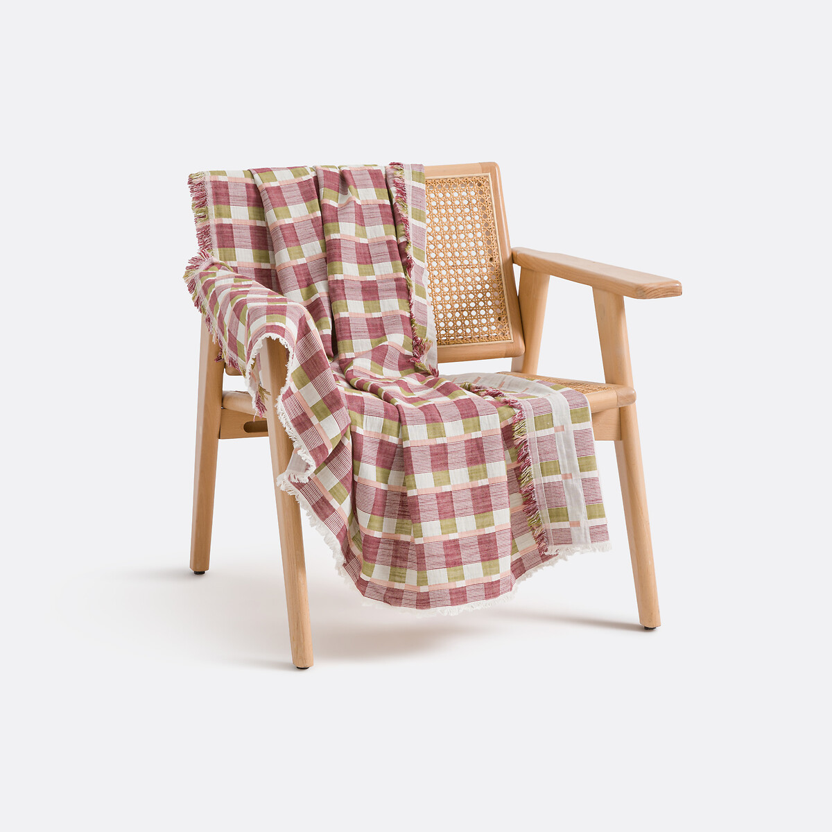 La Redoute Interieurs Virna Geometric Motif Jacquard Throw Unisex Plum Medium