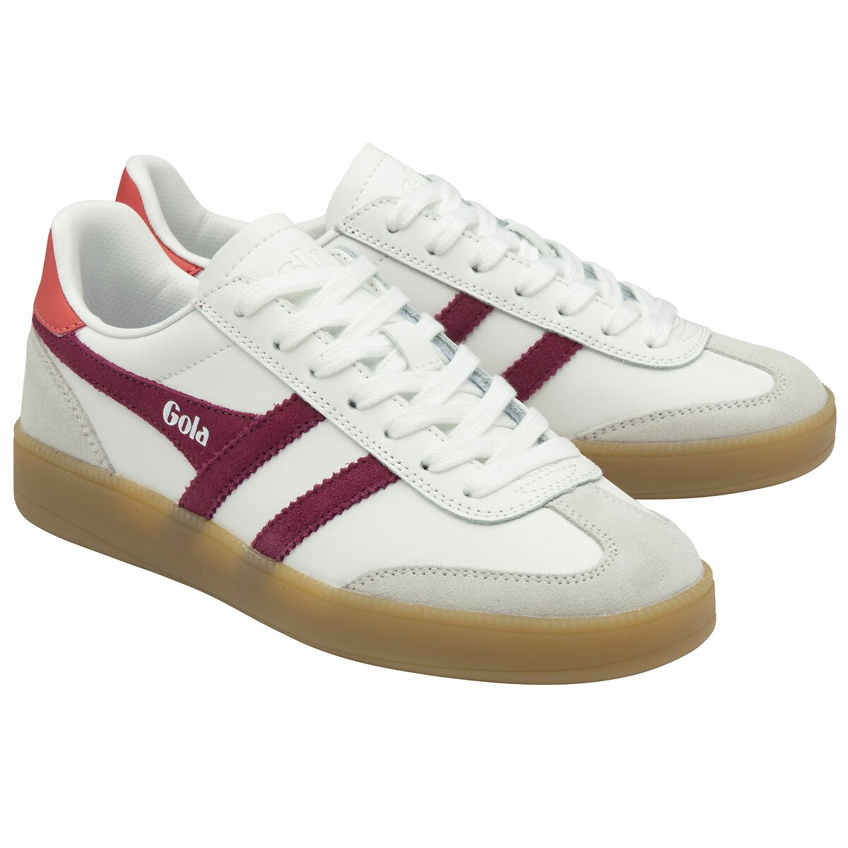 Gola Unisex White/Cherry Viper Leather Trainers Size 36 (3.5)