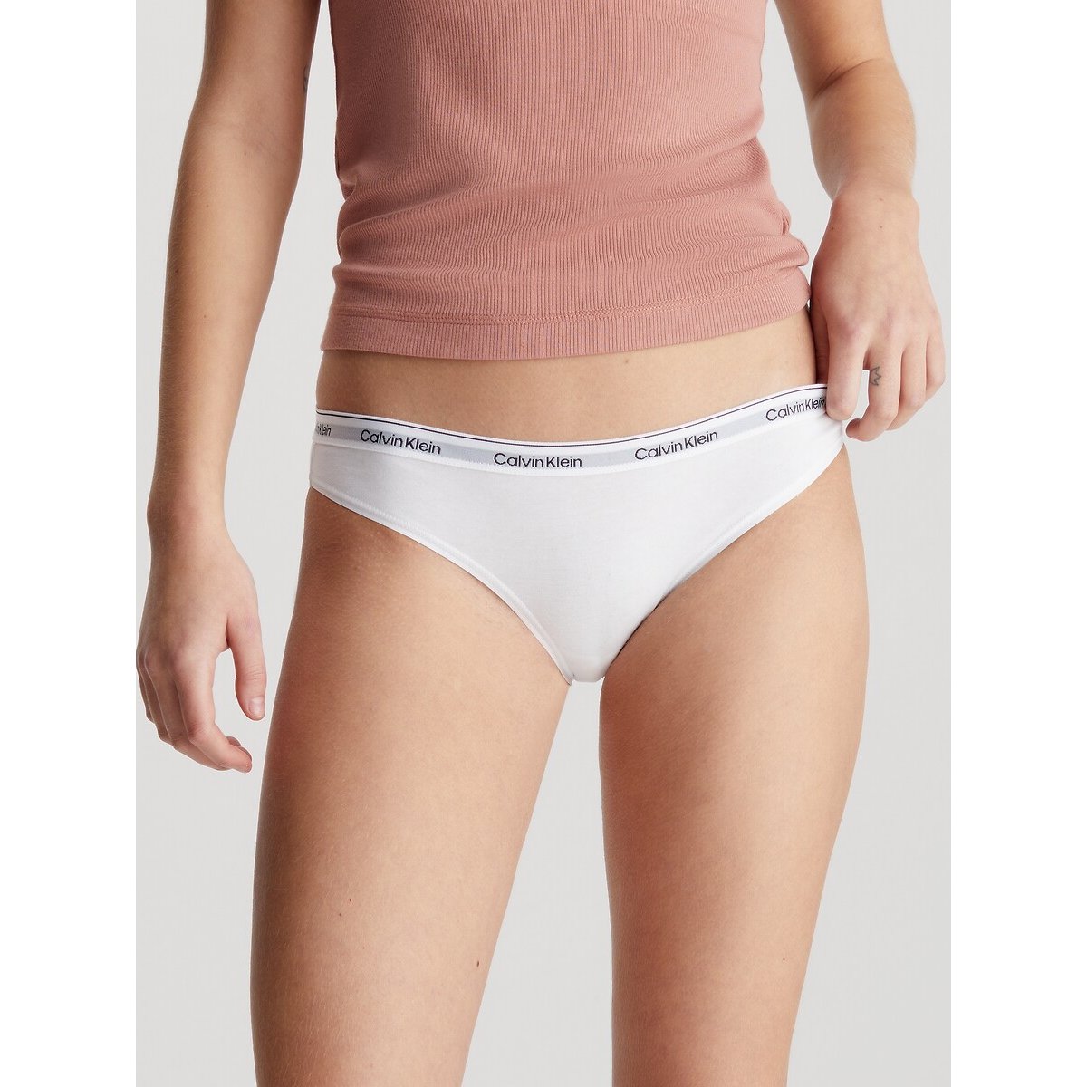 Calvin Klein Underwear Pack Of 3 Modern Logo Knickers In Cotton Women's White + White + White Medium