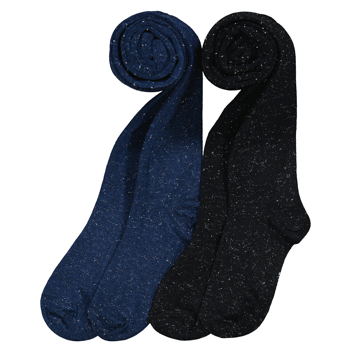 La Redoute Collections Pack Of 2 Tights Blue + Black Size 23