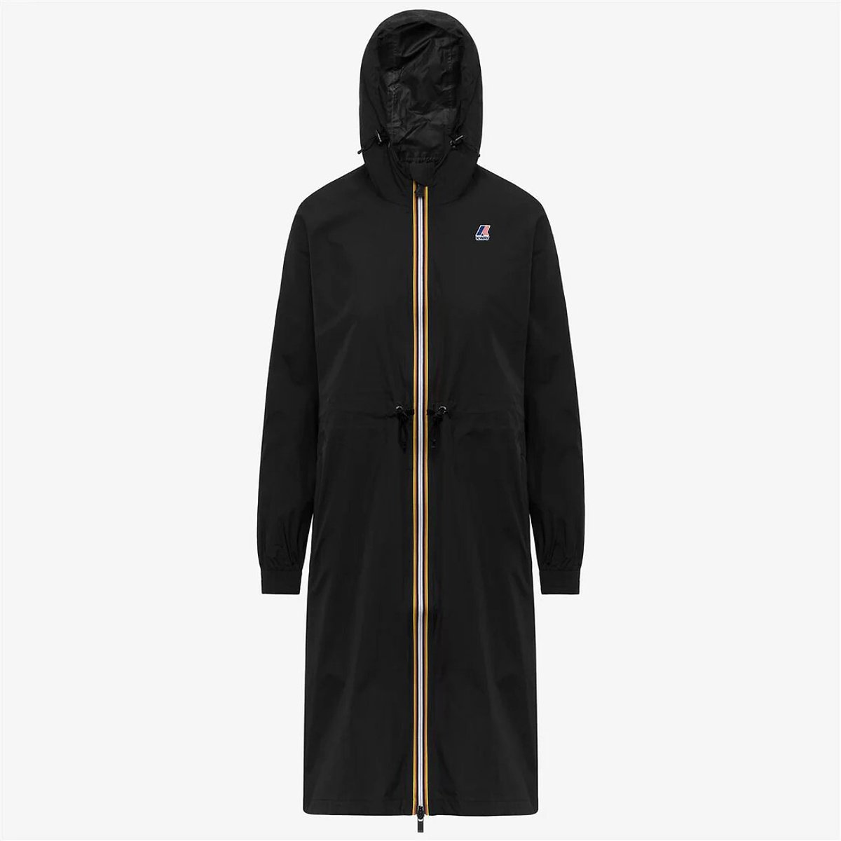 K-Way Le Vrai 4.0 Delia Long Hooded Windbreaker Women's Black Small
