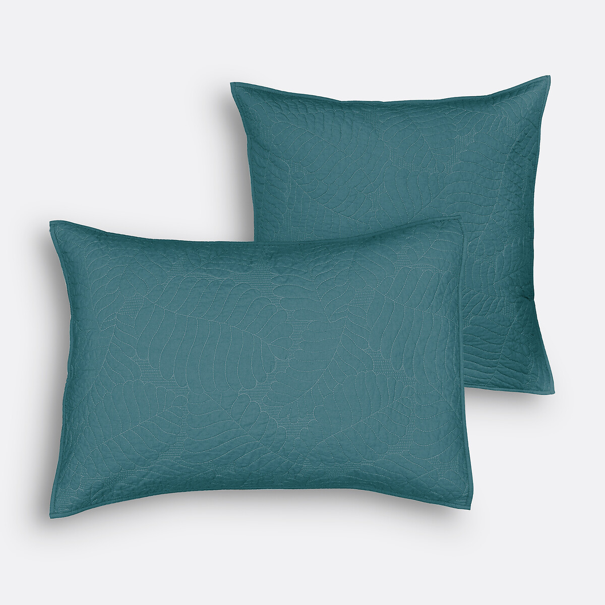 La Redoute Interieurs Tropical Cotton Percale Cushion Cover Unisex Adriatic Blue 65X65cm