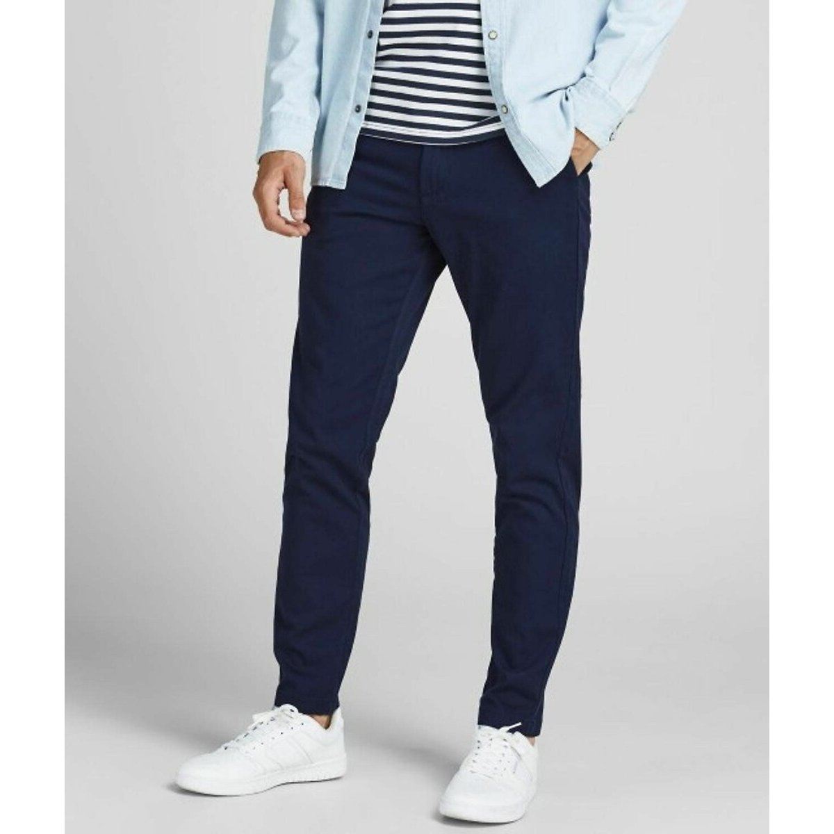 Jack & Jones Men's Navy Blue Marco Chino Trousers W31 L34