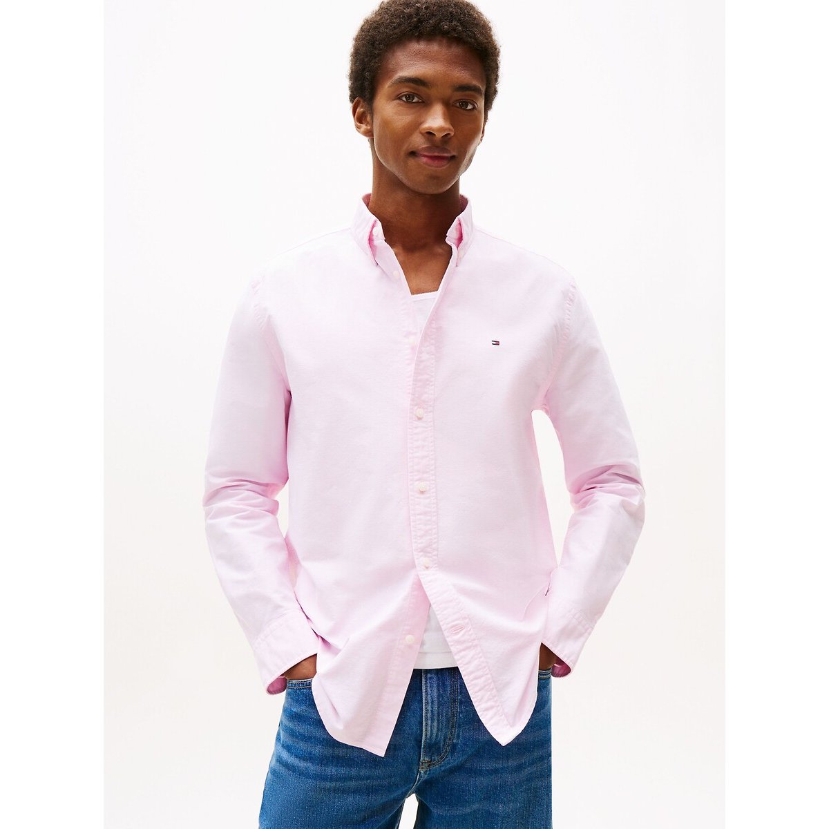 Tommy Hilfiger Regular Fit Buttoned Shirt Men's Rose Petal Xxl