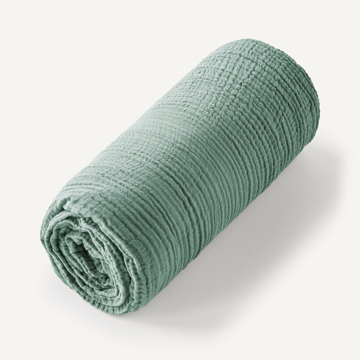 Am.pm Yafa Organic Cotton Muslin Child's Fitted Sheet Unisex Eucalyptus Single (90X190cm)