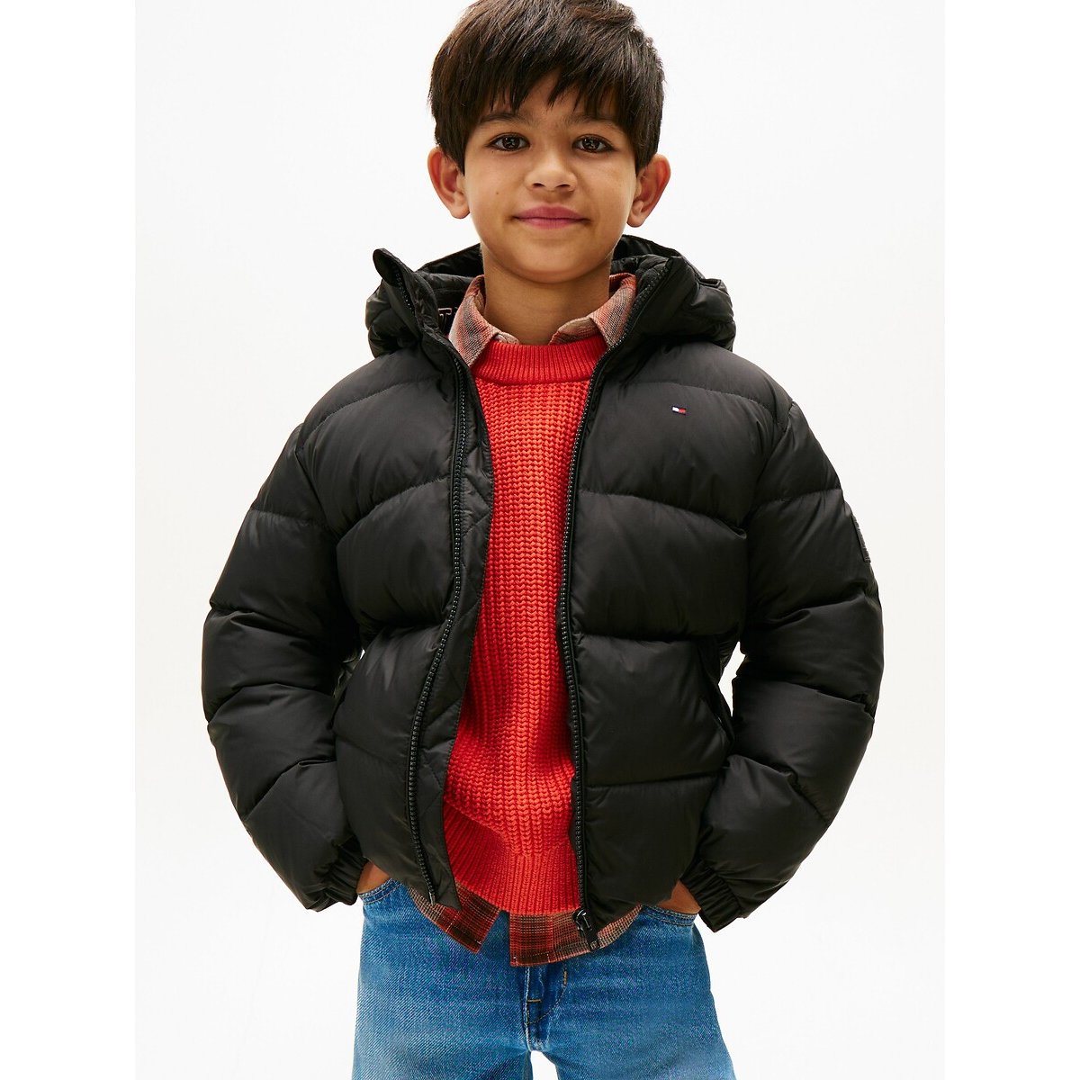 Tommy Hilfiger Black Hooded Padded Jacket 14Y (156Cm)